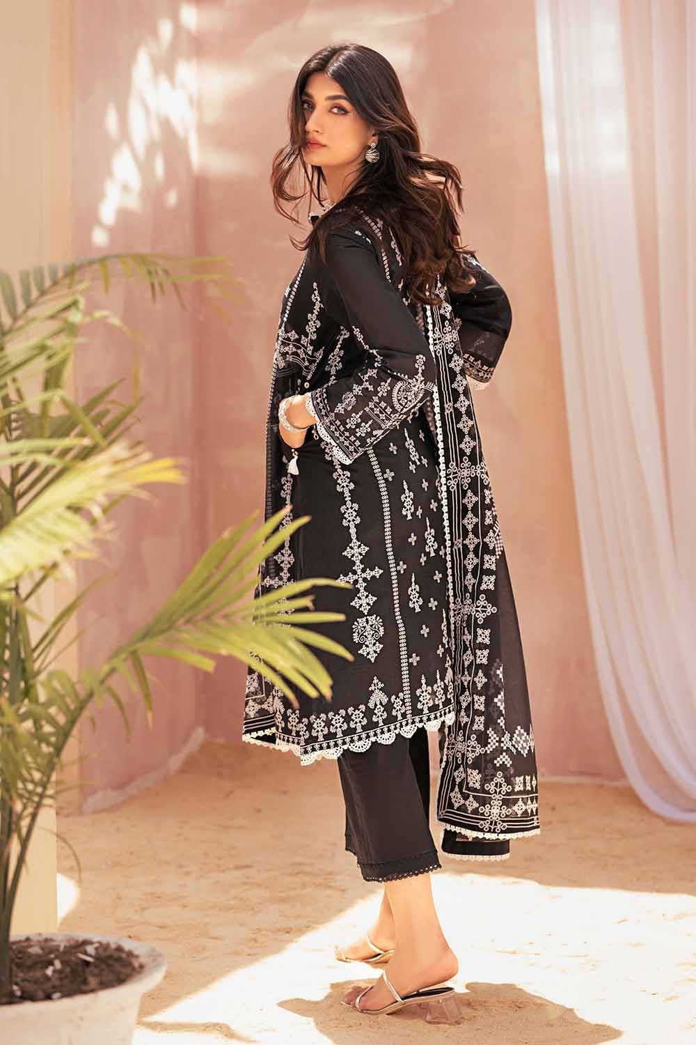 Gul Ahmed Monochrome Black & White – 3PC Unstitched Printed Lawn Suit B-32038 - Image 4