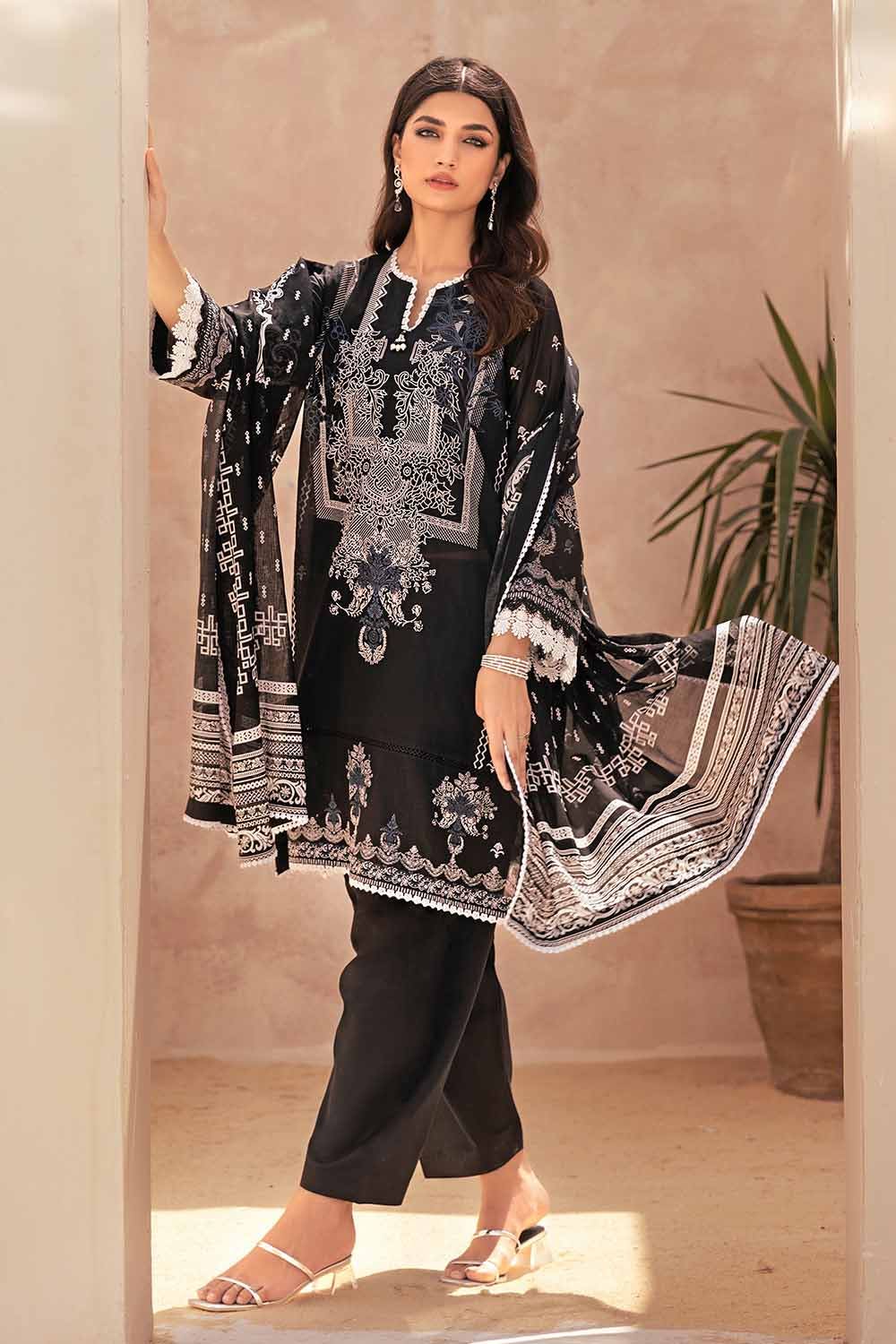 Gul Ahmed Monochrome Black & White – 3PC Unstitched Printed Lawn Suit B-32039 - Image 4