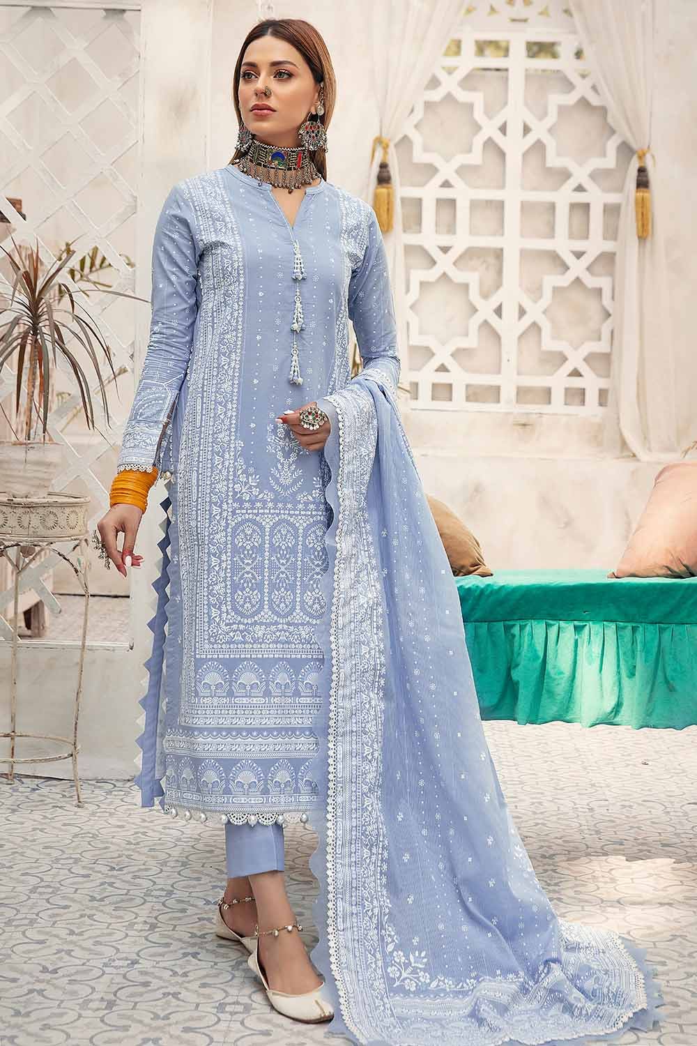 Gul Ahmed Nayaab Collection – 3PC Lacquer Printed Lawn Suit DB-22007 A - Image 2