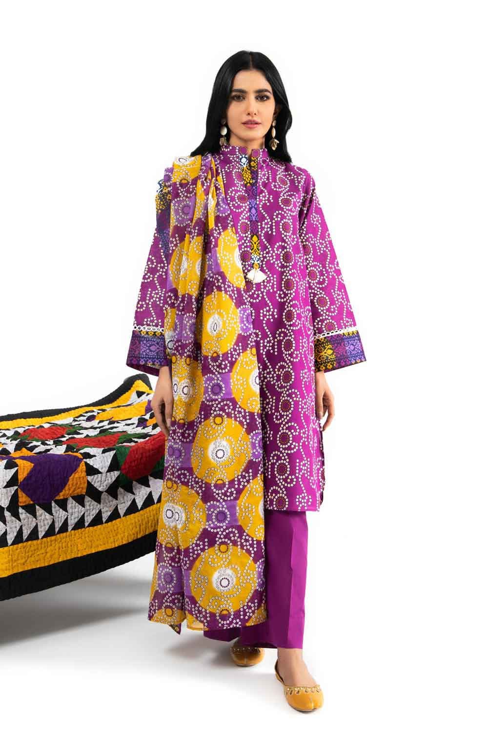 Gul Ahmed Summer 2022 · Chunri Collection – 3PC Ptd Lawn Dupatta Ptd Lawn Shirt Dyd Trsr CL-22058 A - Image 6