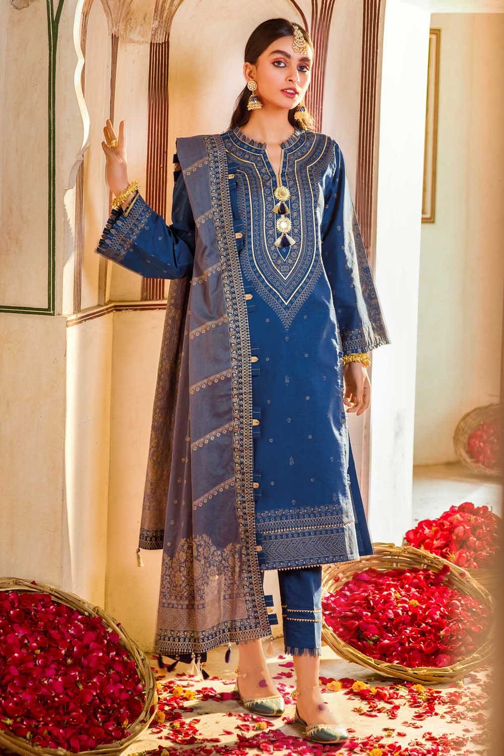 Gul Ahmed Summer 2022 · Essential 3PC Collection – 3PC Banarsi Brocade Lawn Suit CL-22183 A