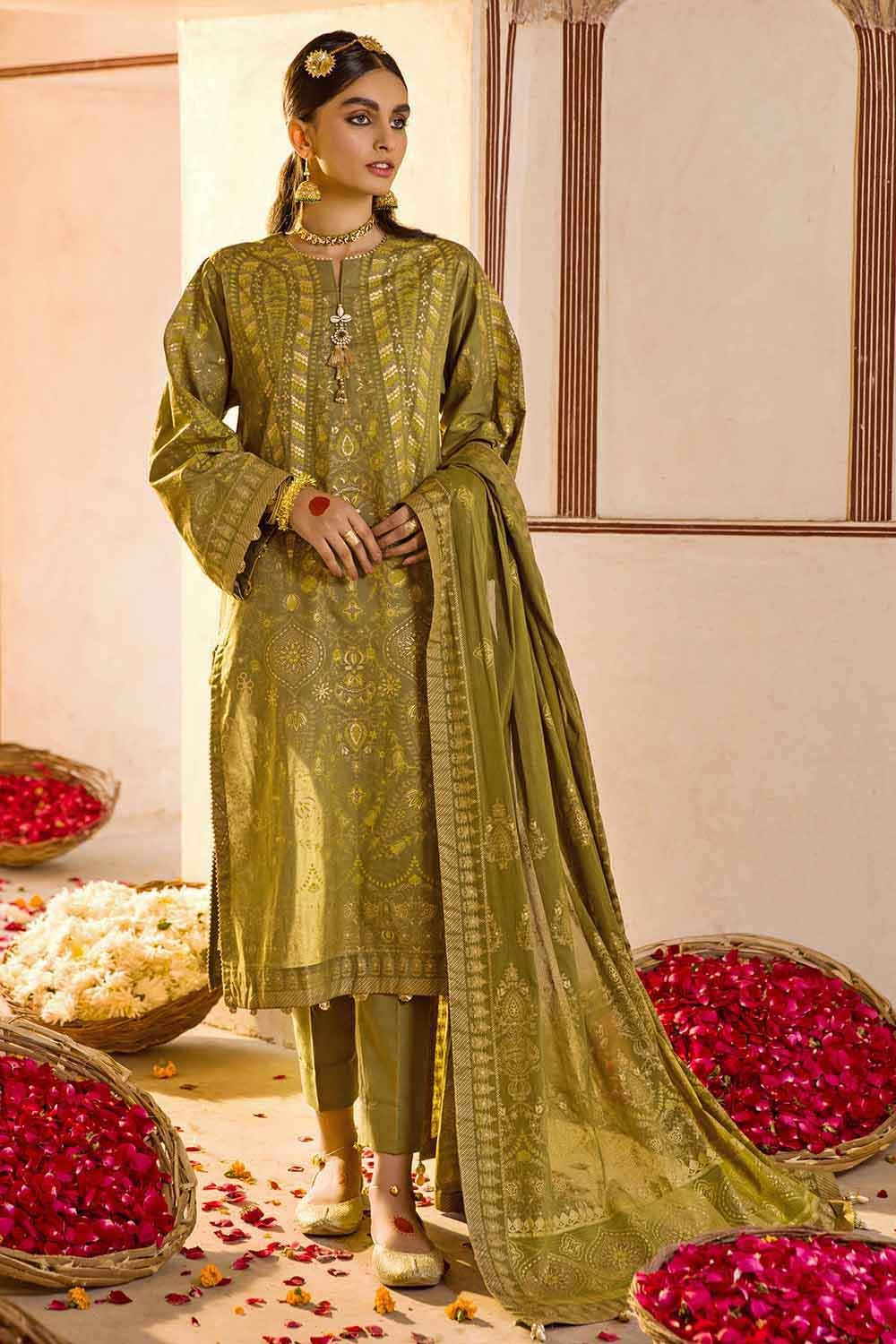 Gul Ahmed Summer 2022 · Essential 3PC Collection – 3PC Banarsi Brocade Lawn Suit CL-22216 A - Image 2