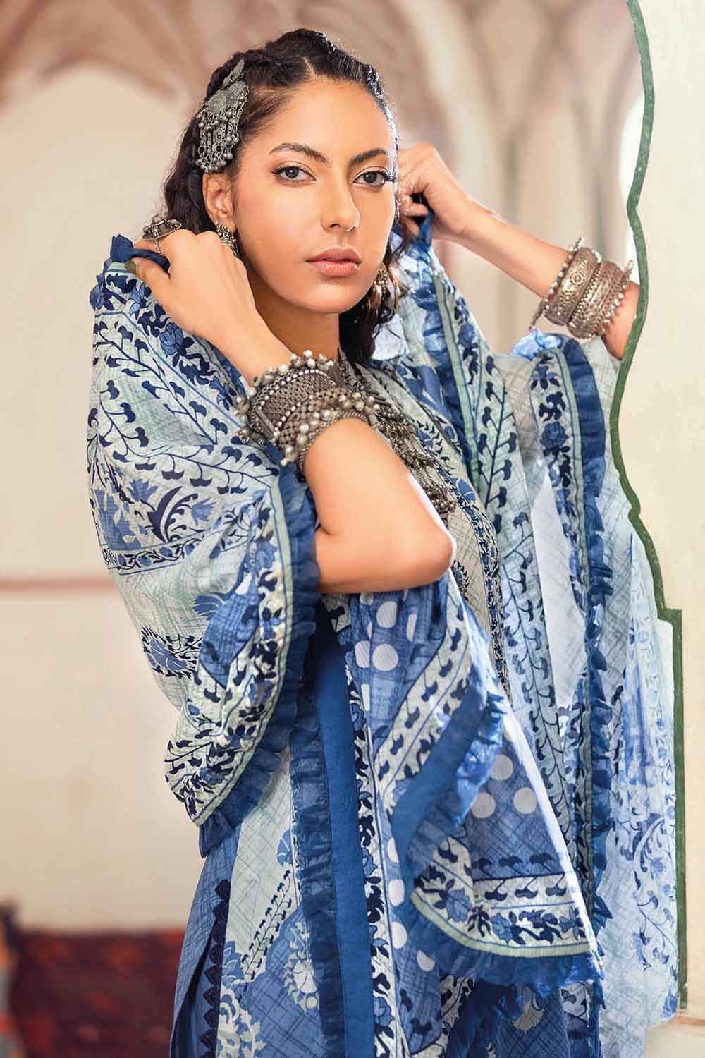 Gul Ahmed Summer 2022 · Essential 3PC Collection – 3PC Printed Lawn Suit Aloe Vera Finish DN-22052 - Image 2