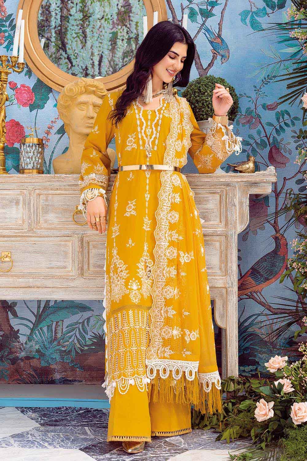 Gul Ahmed Summer 2022 · Premium Collection – 3PC Embroidered Lawn Suit With Embroidered Chiffon Dupatta PM-22016 - Image 2