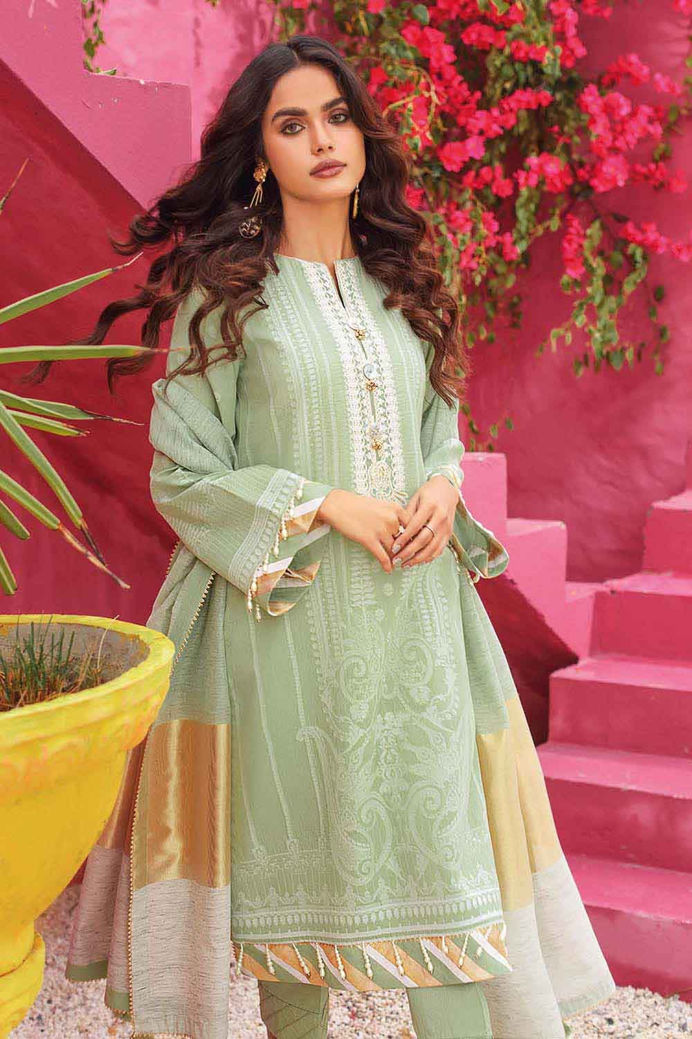 Gul Ahmed Summer 2022 · Premium Collection – 3PC Jacquard Embroidered Suit MJ-12002 - Image 2