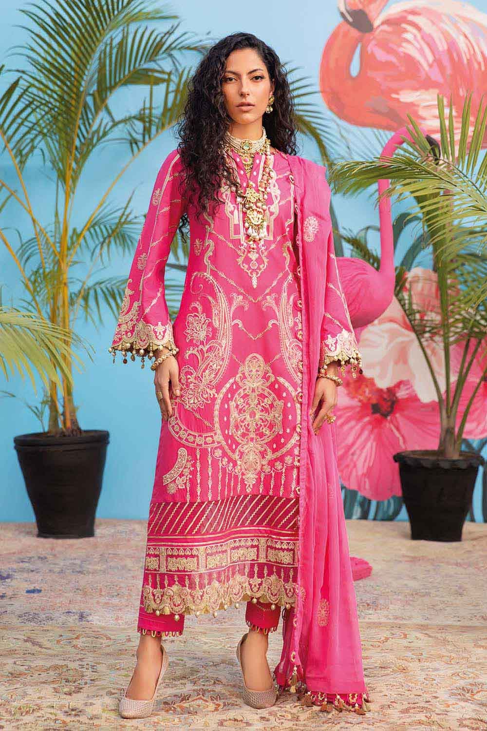 Gul Ahmed Summer 2022 · Premium Collection – 3PC Sequins Embroidered Lawn Suit With Embroidered Chiffon Dupatta PM-411 - Image 2
