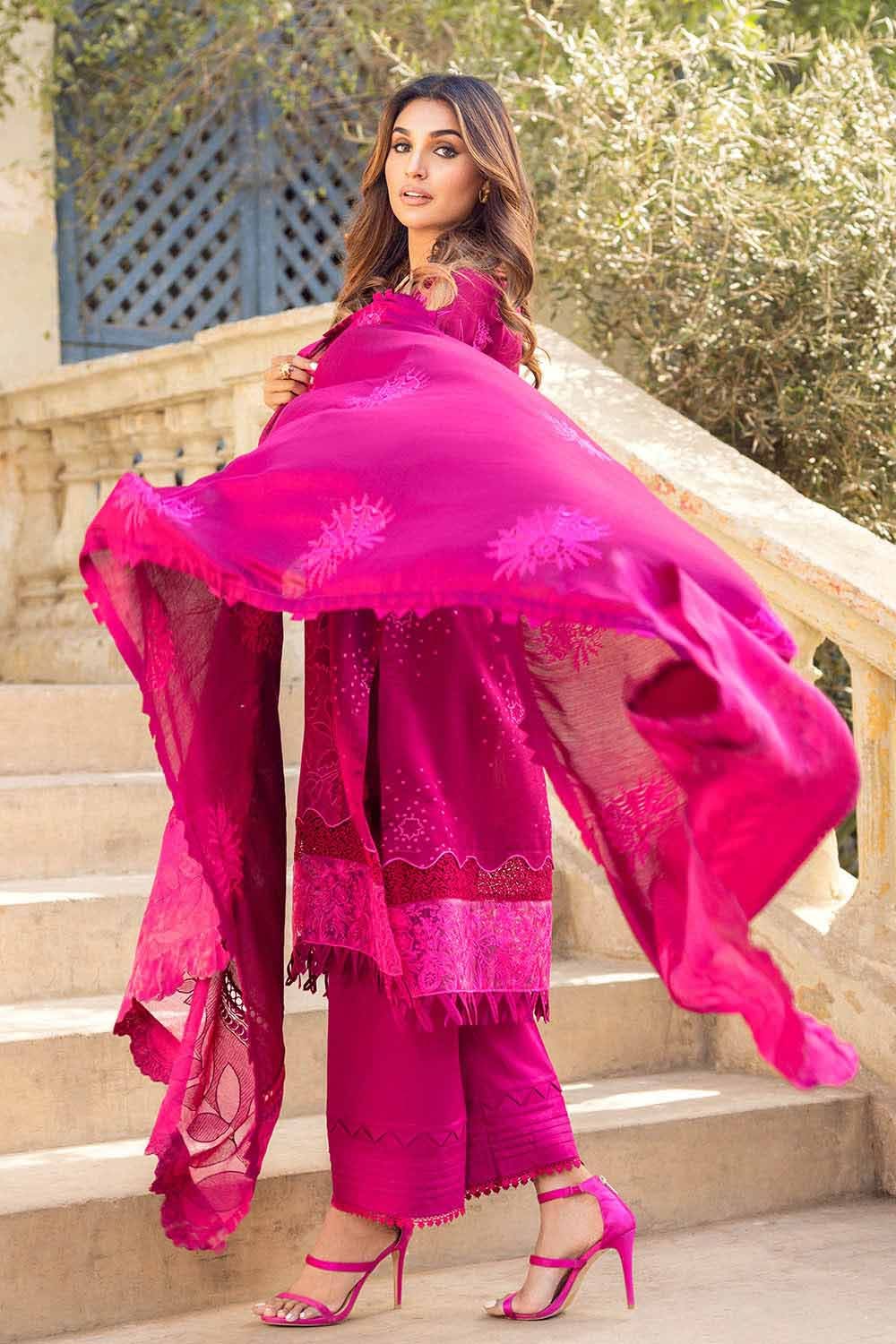 Gul Ahmed Summer 2023 - Premium Collection – 3PC Embroidered Cotton Net Suit With Embroidered Cotton Net Dupatta CN-32001 - Image 3