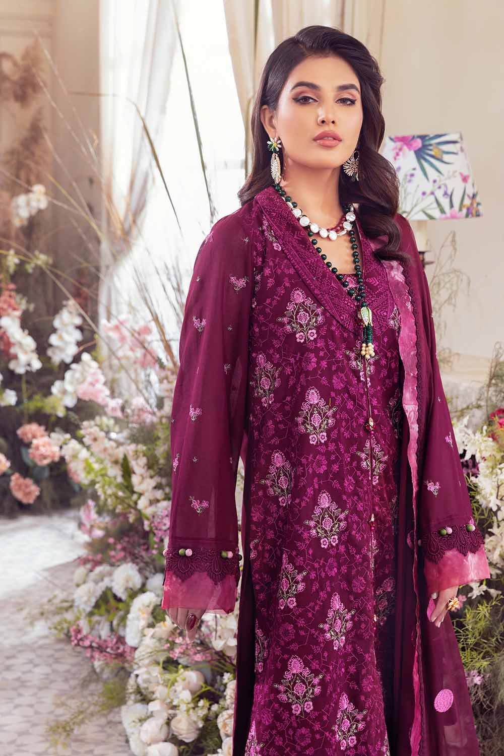 Gul Ahmed Summer 2023 - Premium Collection – 3PC Embroidered Swiss Voile Suit With Embroidered Chiffon Dupatta LSV-32012 - Image 5