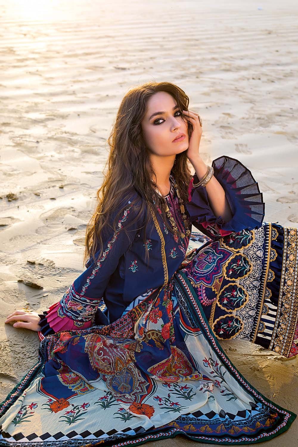 Gul Ahmed Summer Premium Lawn 2021 · 3PC Unstitched Digital Printed Embroidered Lawn Suit With Digital Printed Chiffon Dupatta BM-166 - Image 2