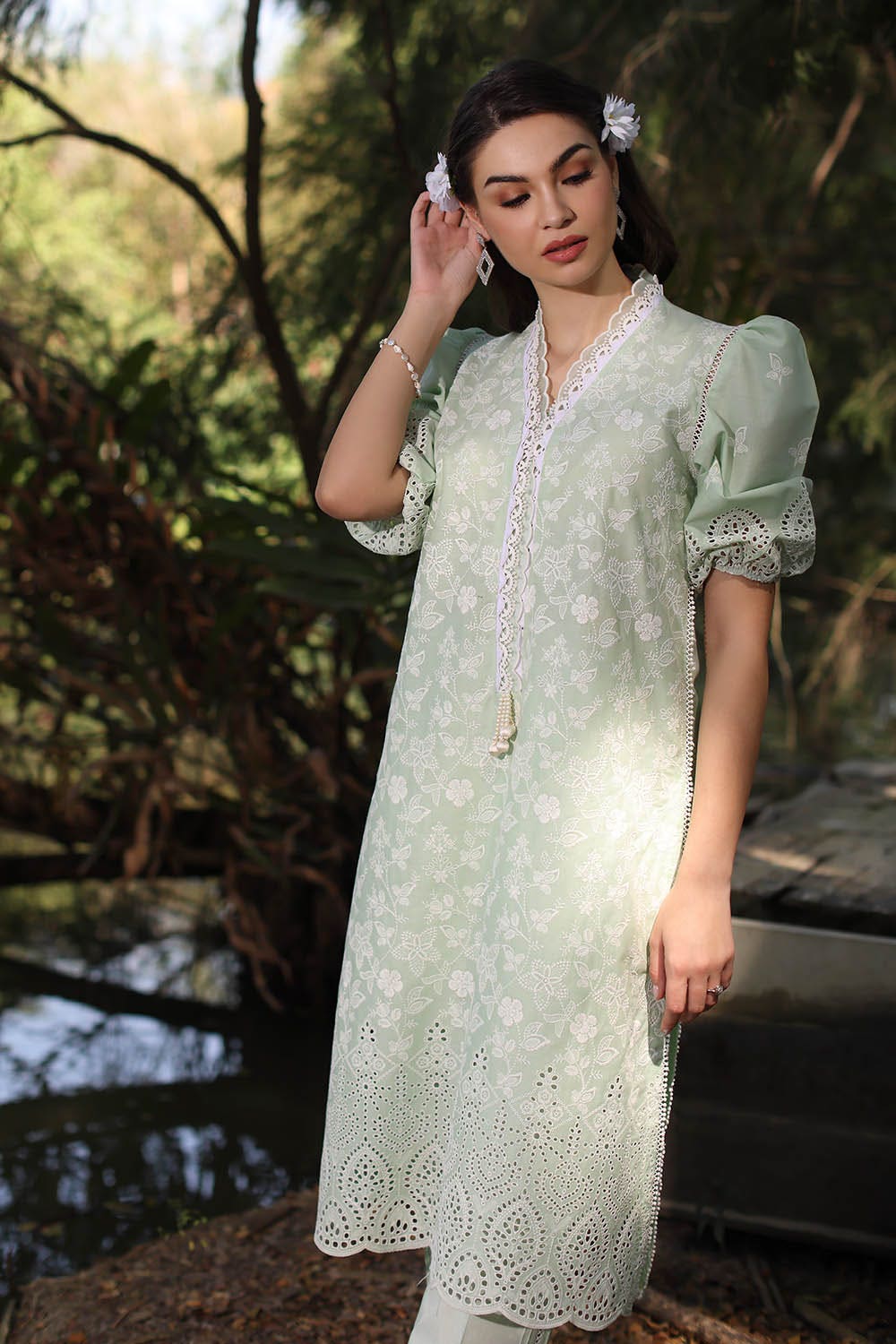Gul Ahmed · The Joy of Summer – 2 Piece Schiffli Embroidered Lawn Suit TL-52099 - Image 3