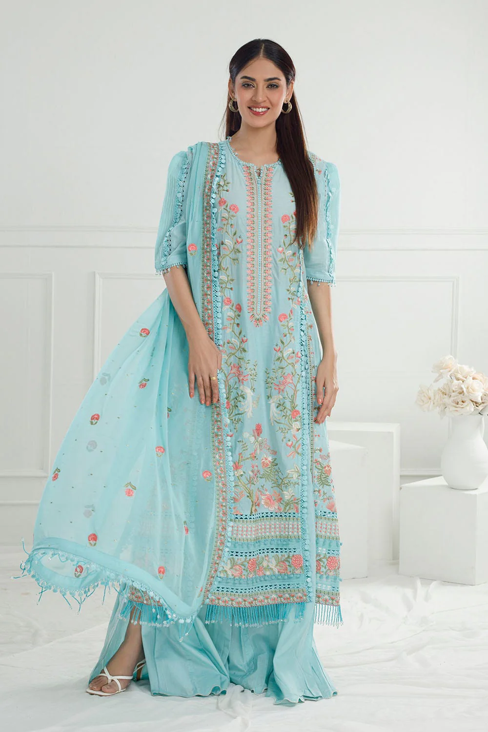 Gul Ahmed · The Joy of Summer – 3 Piece Embroidered Lawn Suit with Embroidered Chiffon Dupatta PM-52019 - Image 3