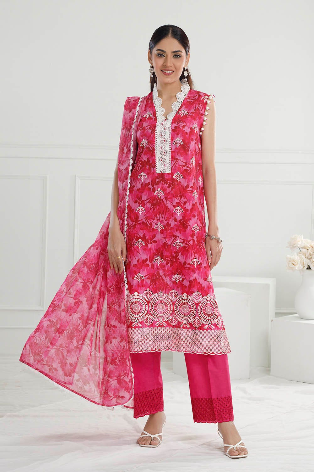 Gul Ahmed · The Joy of Summer – 3 Piece Embroidered Printed Lawn Suit with Embroidered Printed Chiffon Dupatta PR-52004 - Image 4