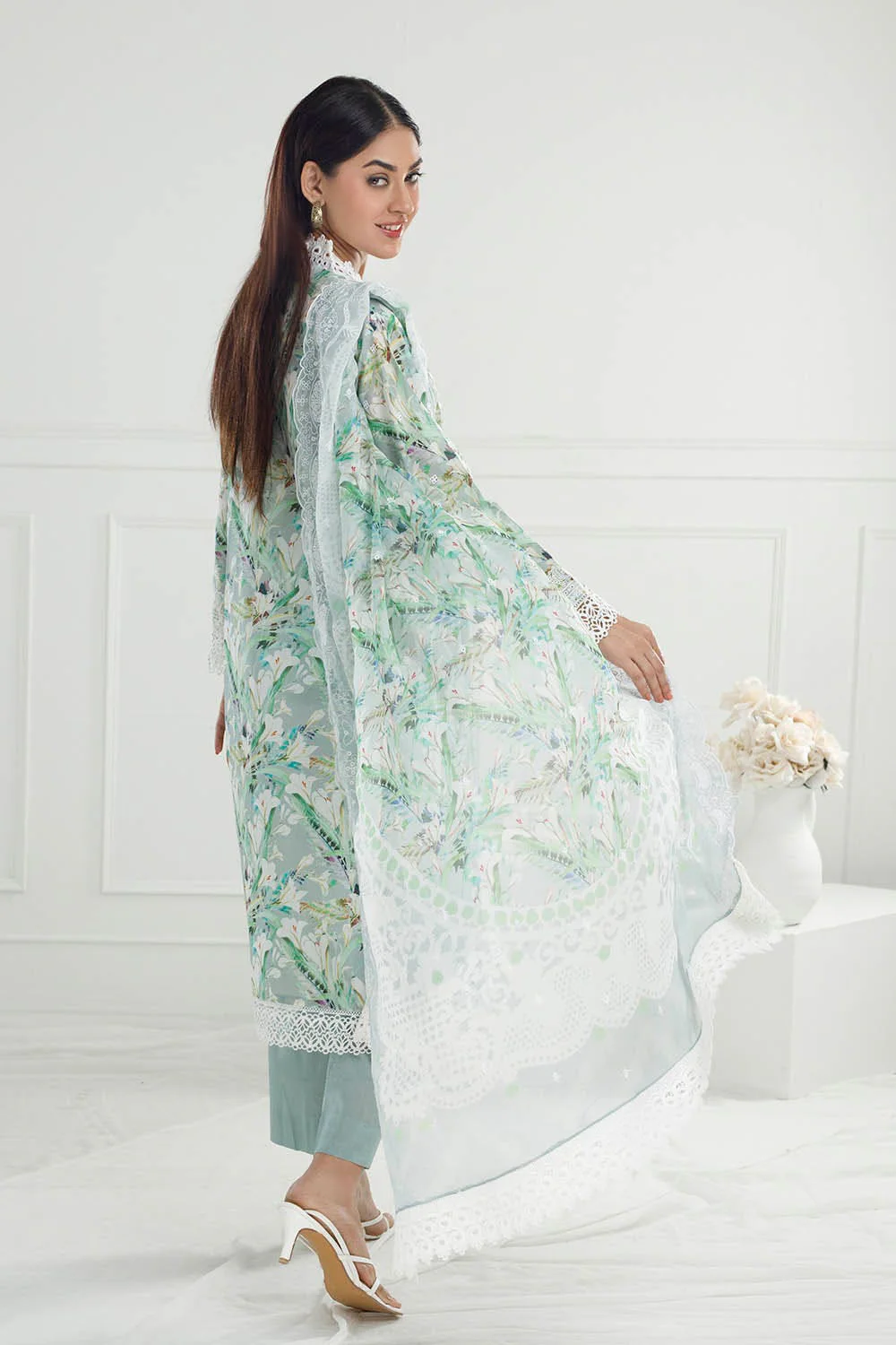 Gul Ahmed · The Joy of Summer – 3 Piece Embroidered Printed Lawn Suit with Embroidered Printed Chiffon Dupatta PR-52007 - Image 4