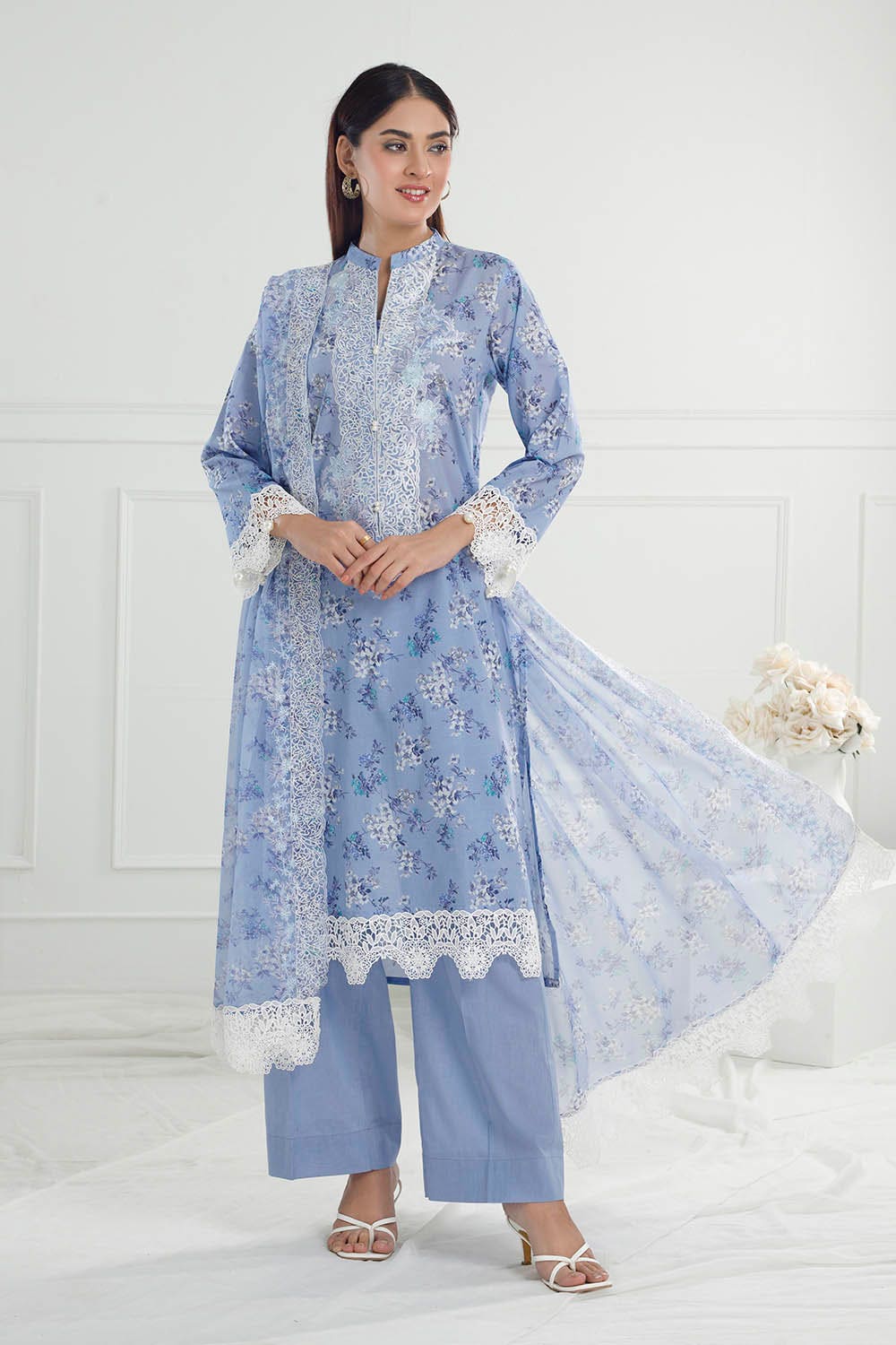 Gul Ahmed · The Joy of Summer – 3 Piece Embroidered Printed Lawn Suit with Embroidered Printed Chiffon Dupatta PR-52009 - Image 2