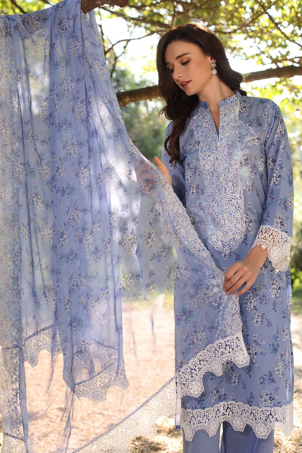Gul Ahmed · The Joy of Summer – 3 Piece Embroidered Printed Lawn Suit with Embroidered Printed Chiffon Dupatta PR-52009 - Image 4