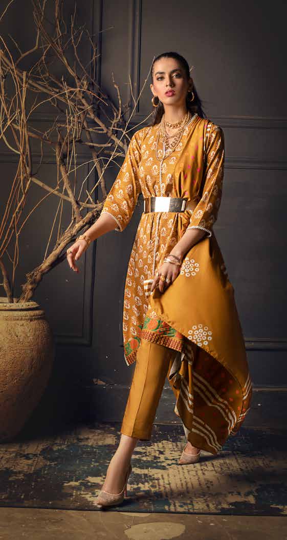 Gul Ahmed Winter Collection 2021 · 3 PC Cotton Linen Suit with Cotton Linen Dupatta – LT-12038 - Image 2