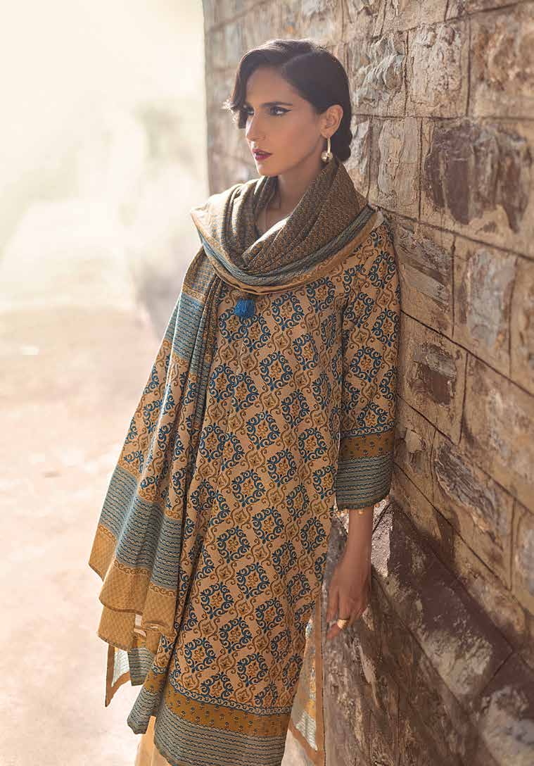 Gul Ahmed Winter Collection 2021 · 3 PC Khaddar Suit with Khaddar Dupatta – CS-12002B - Image 2