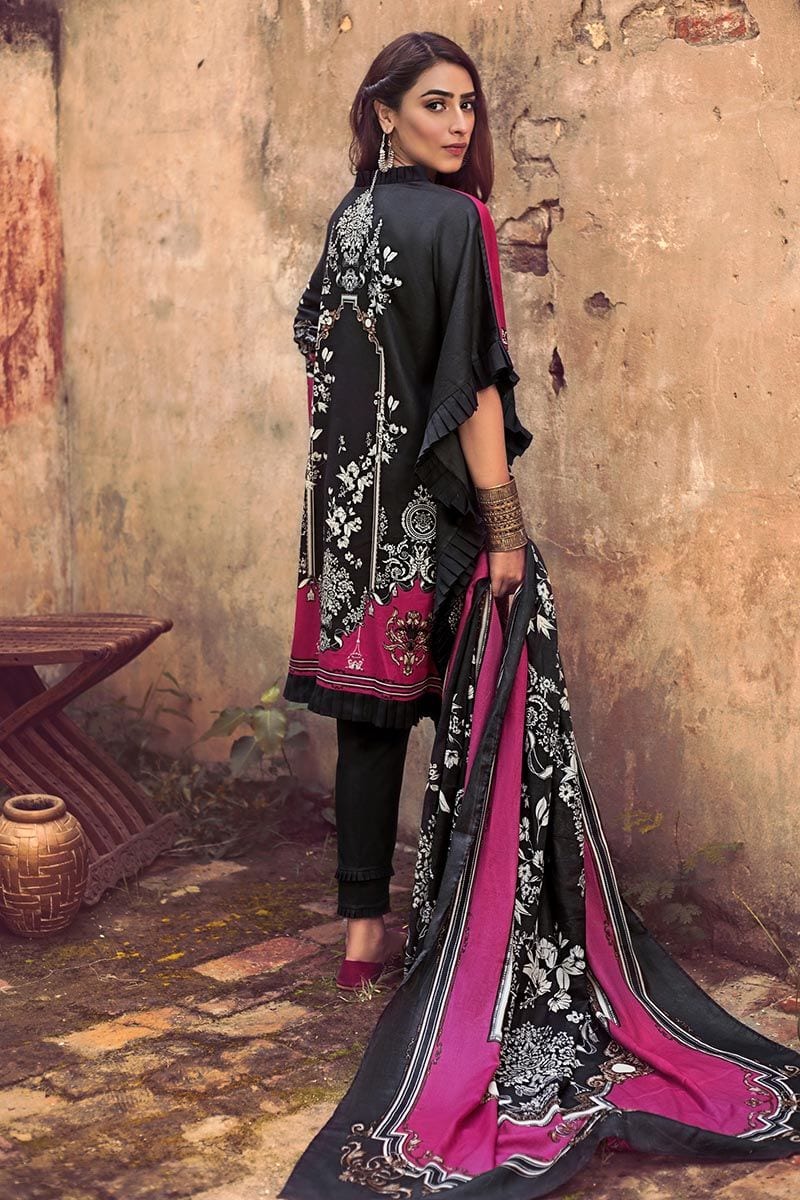 Gul Ahmed Winter Collection – 3 PC Corduroy suit With Cotton Net Dupatta CD-37 - Image 2