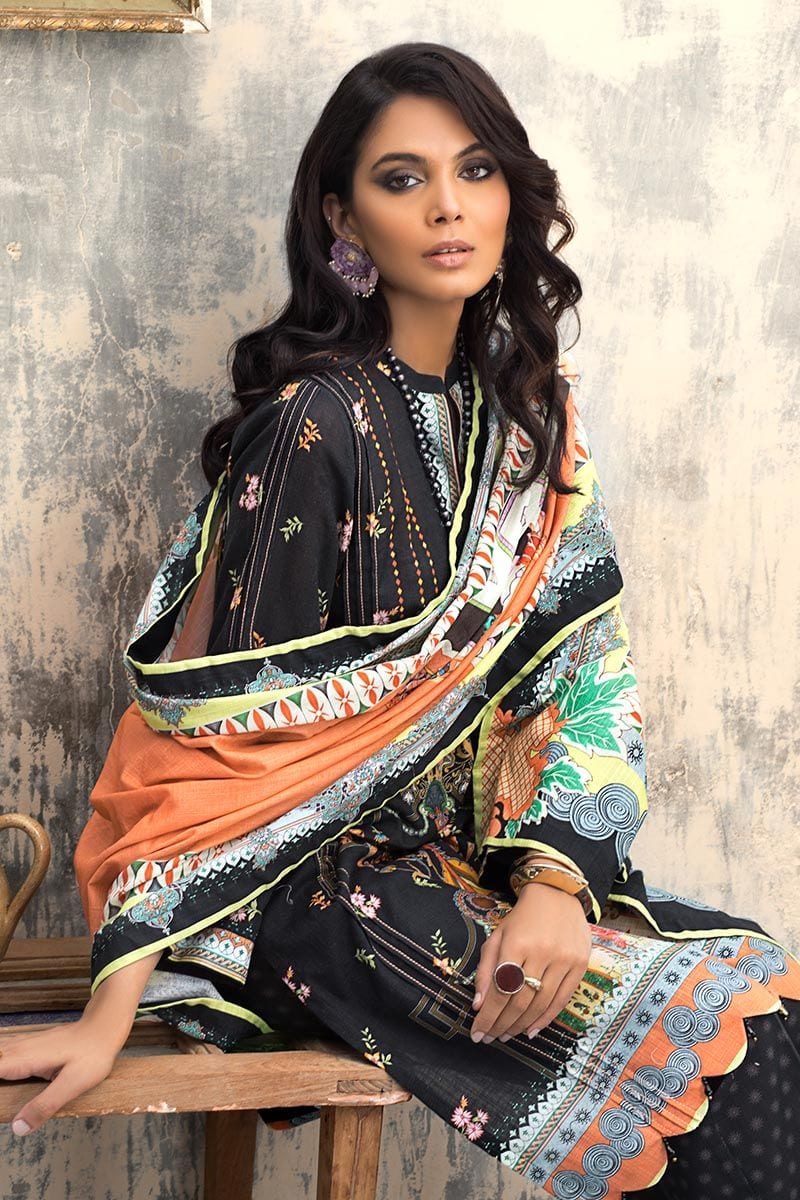 Gul Ahmed Winter Collection – 3 PC Digital Printed Khaddar Suit K-87 - Image 3