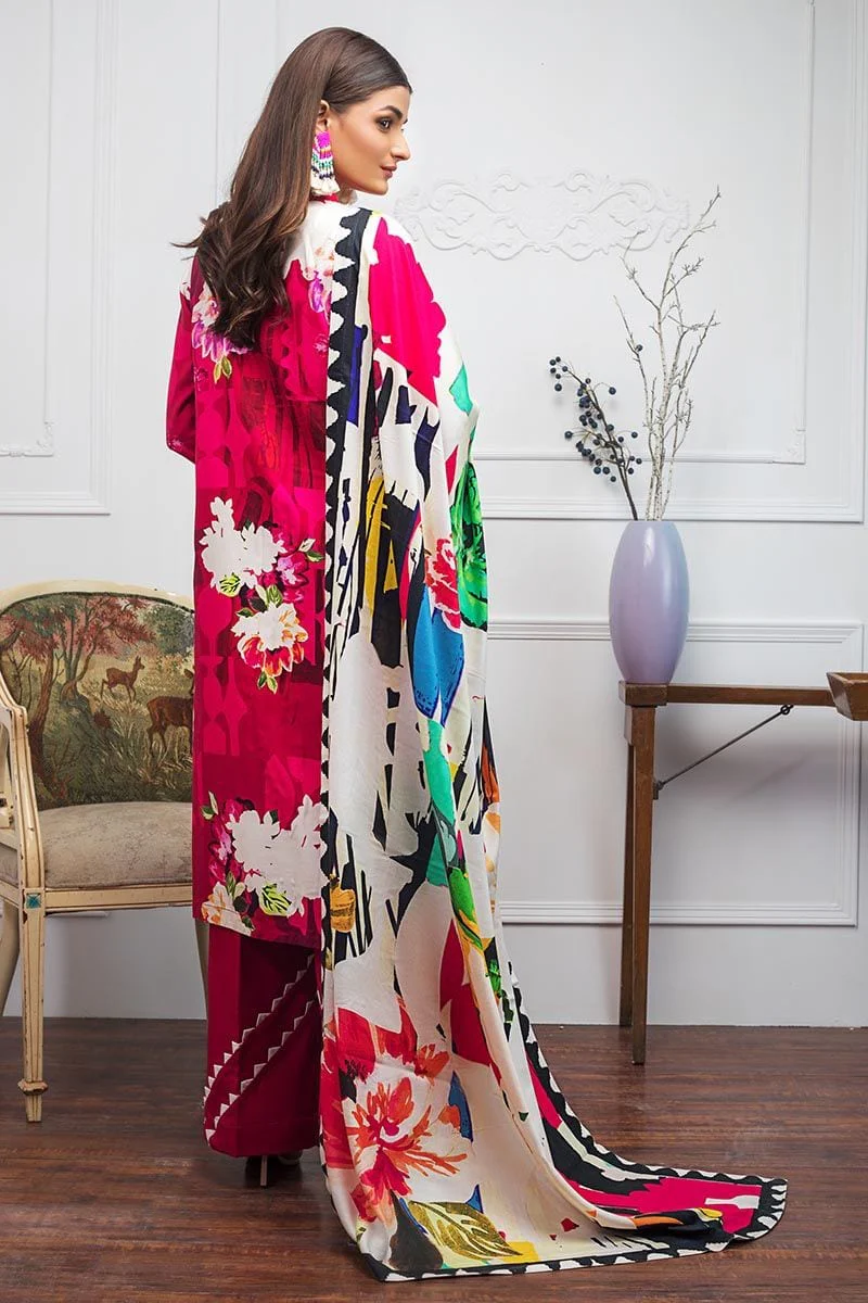 Gul Ahmed Winter Collection – 3 PC Digital Printed Twill Linen Suit LT-07 - Image 2