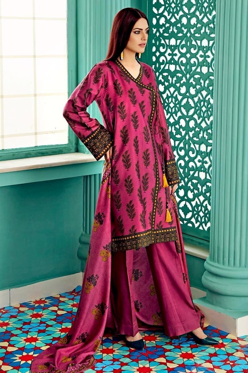 Gul Ahmed Winter Collection – 3 PC Digital Printed Twill Linen Suit LT-19 - Image 2