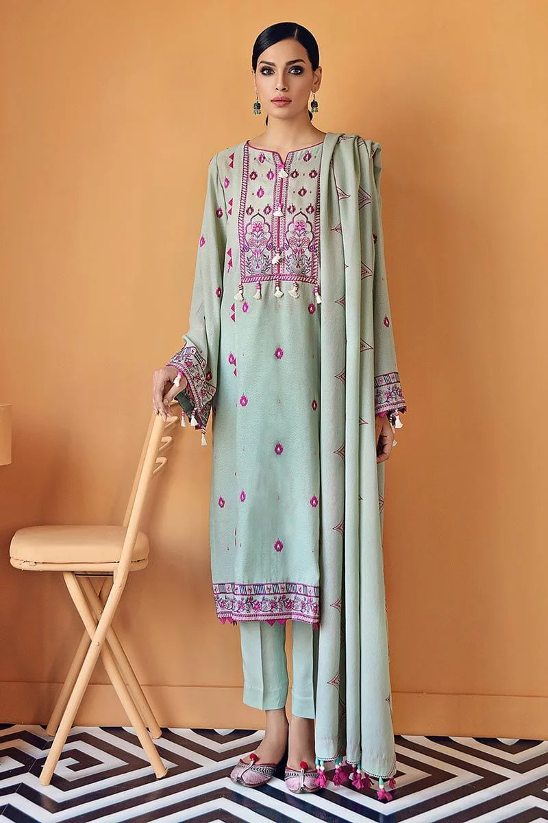 Gul Ahmed Winter Collection – 3 PC Embroidered Suit with Karandi Dupatta ADE-05 - Image 2