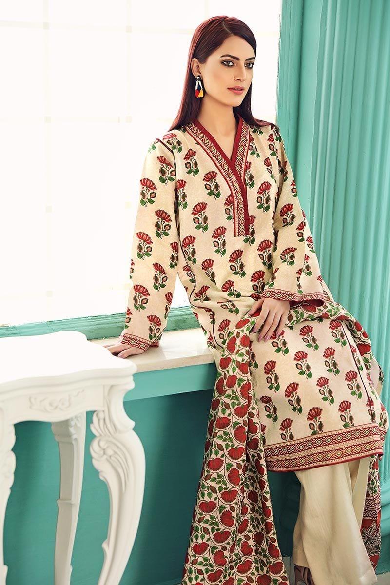 Gul Ahmed Winter Collection – 3 PC Twill Linen Suit LT-13 - Image 3