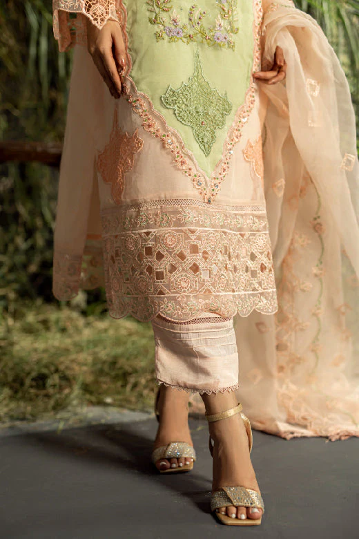 Guzel Gulheri 3PC Pret/Stitched Eid Organza Suit – Elhan - Image 4