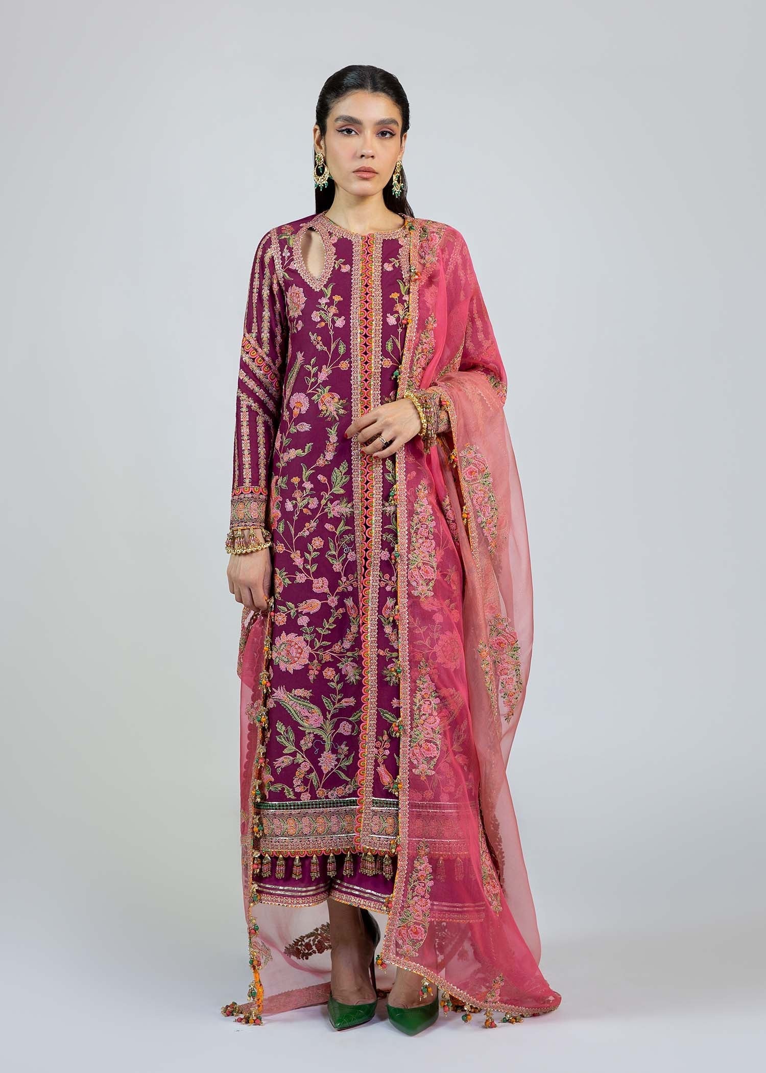 Hussain Rehar Roshan Luxury Lawn Collection 2023 – Gul - Image 2