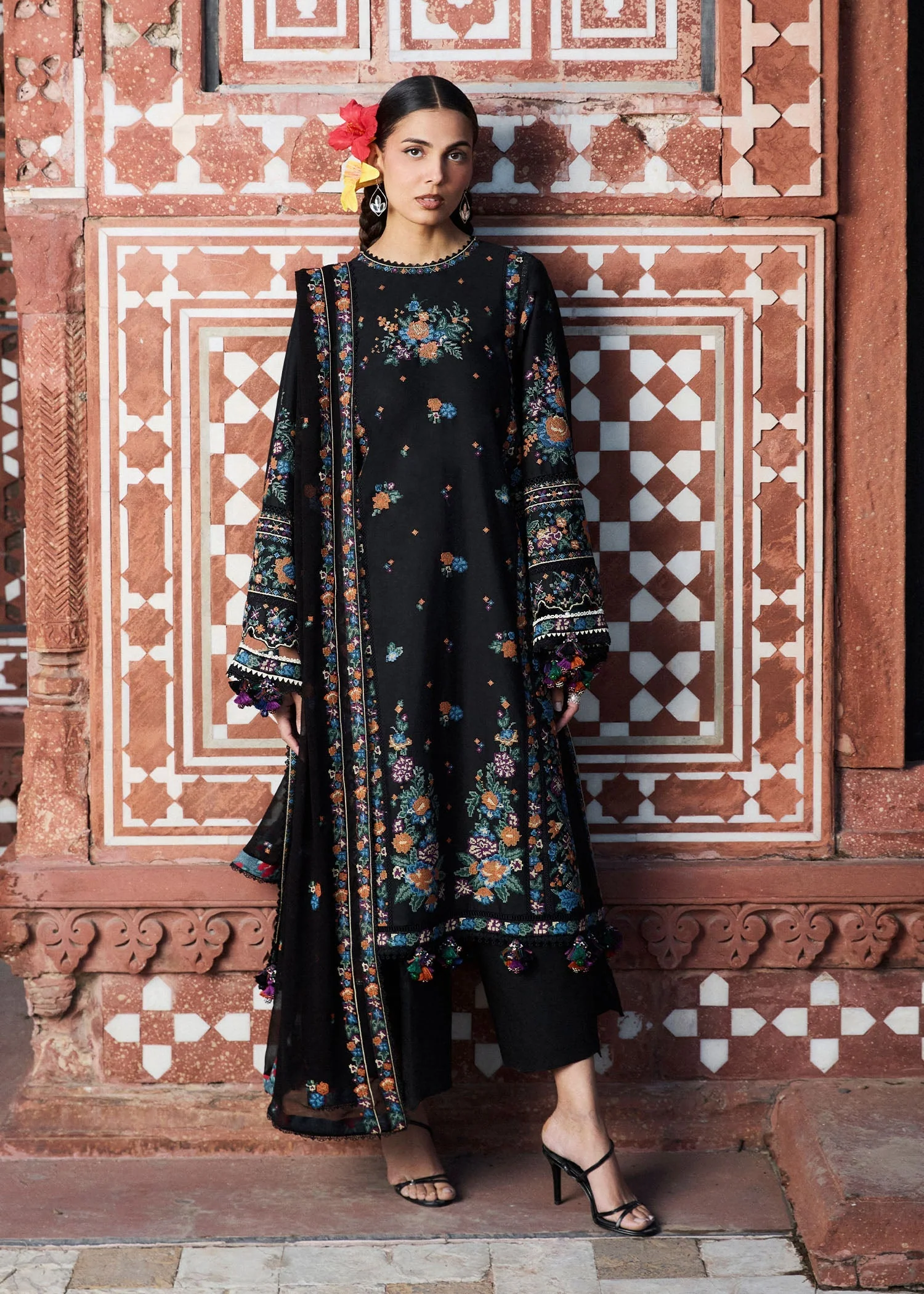 Hussain Rehar Zan Festive Luxury Lawn – Aswa - Image 2