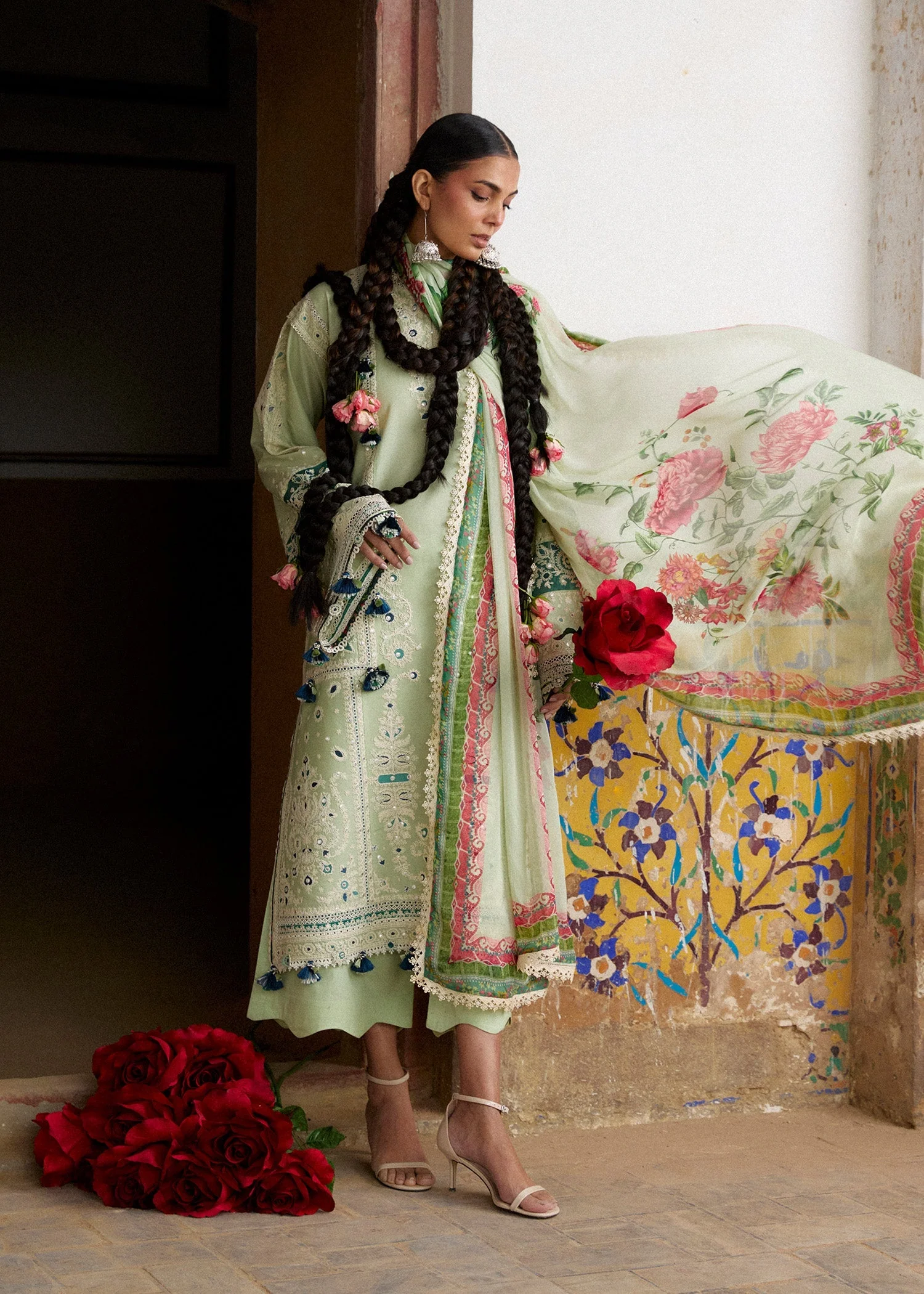 Hussain Rehar Zan Festive Luxury Lawn – Nane - Image 3