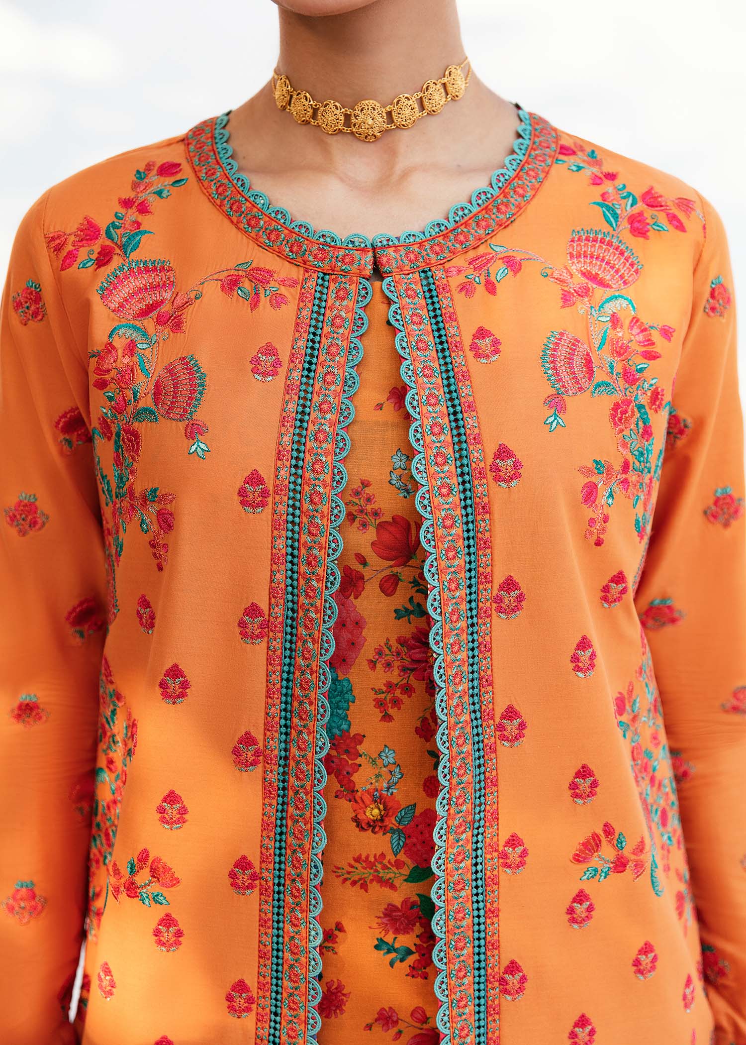 Hussain Rehar Mausam Luxury Lawn Collection – AFTAB - Image 4