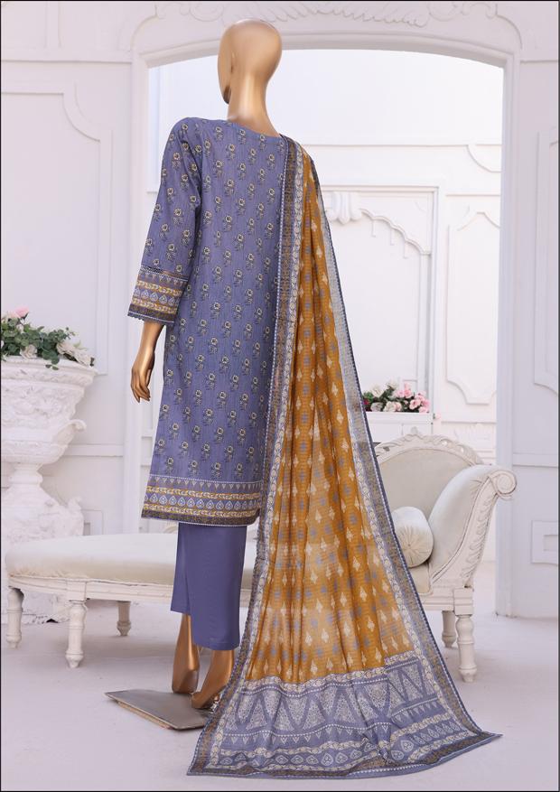 HZ Aashkaar RTW/Stitched Printed Embroidered Lawn 3PC Suit – D-11 - Image 4