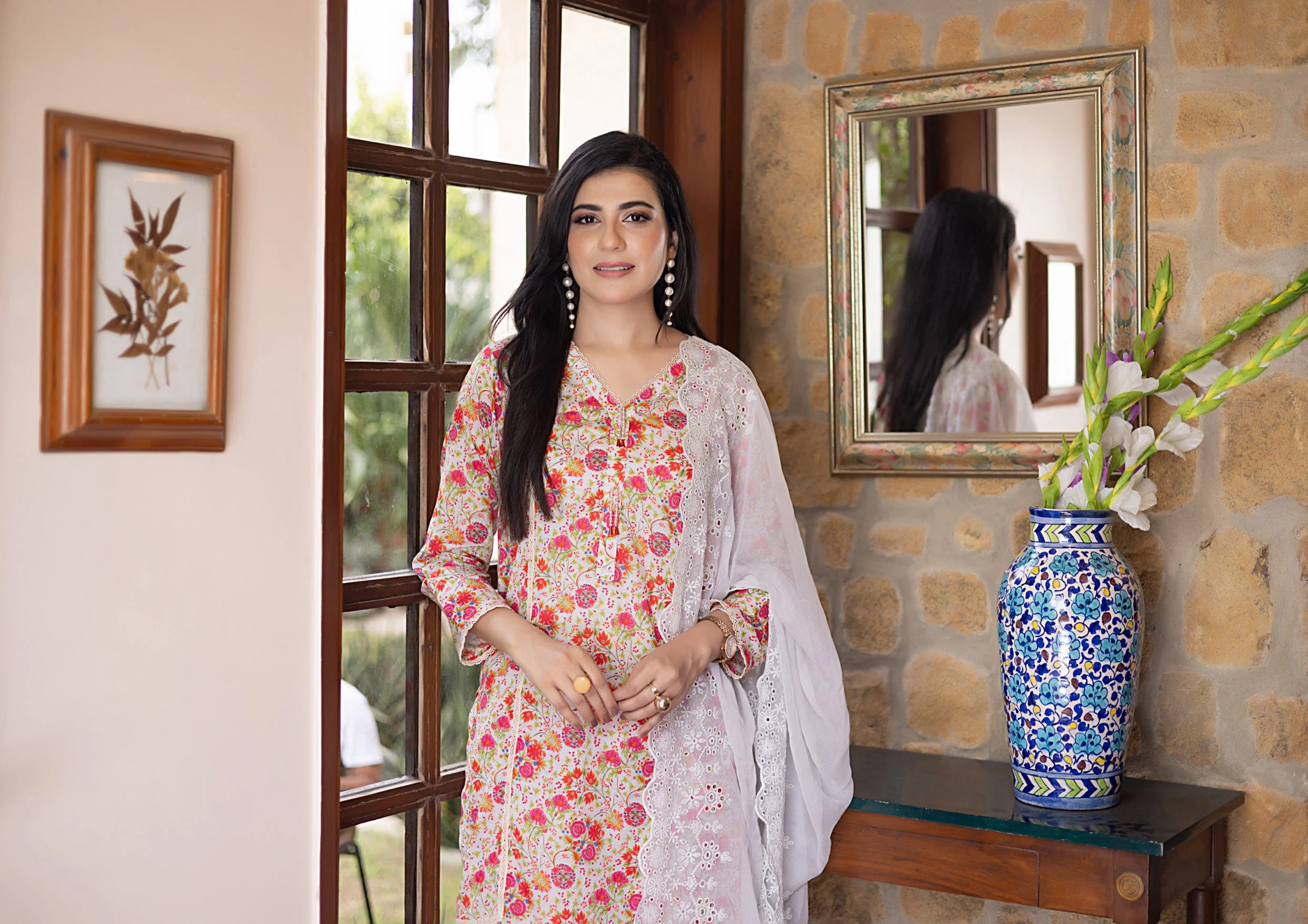 Identic Separates Lawn Collection with Chiffon Cutwork Dupatta Vol-2 – D-01 - Image 2