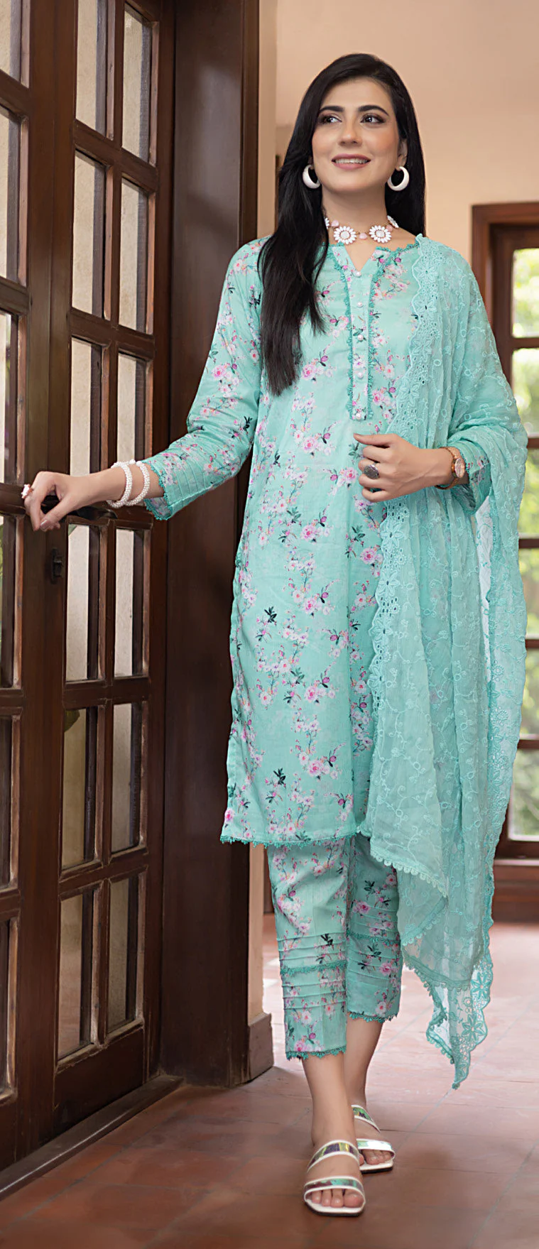 Identic Separates Lawn Collection with Chiffon Cutwork Dupatta Vol-2 – D-06 - Image 3