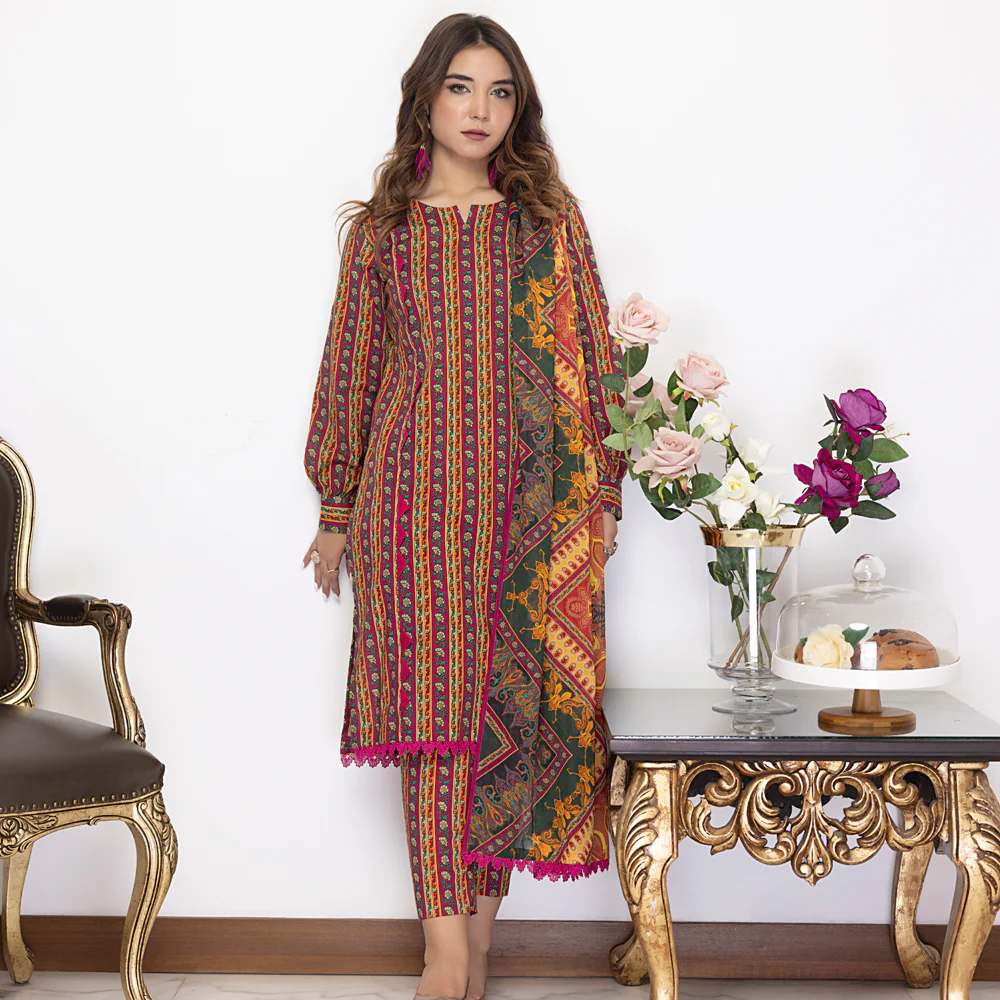 Identic Stitched Lawn Collection – ISE-11 - Image 5