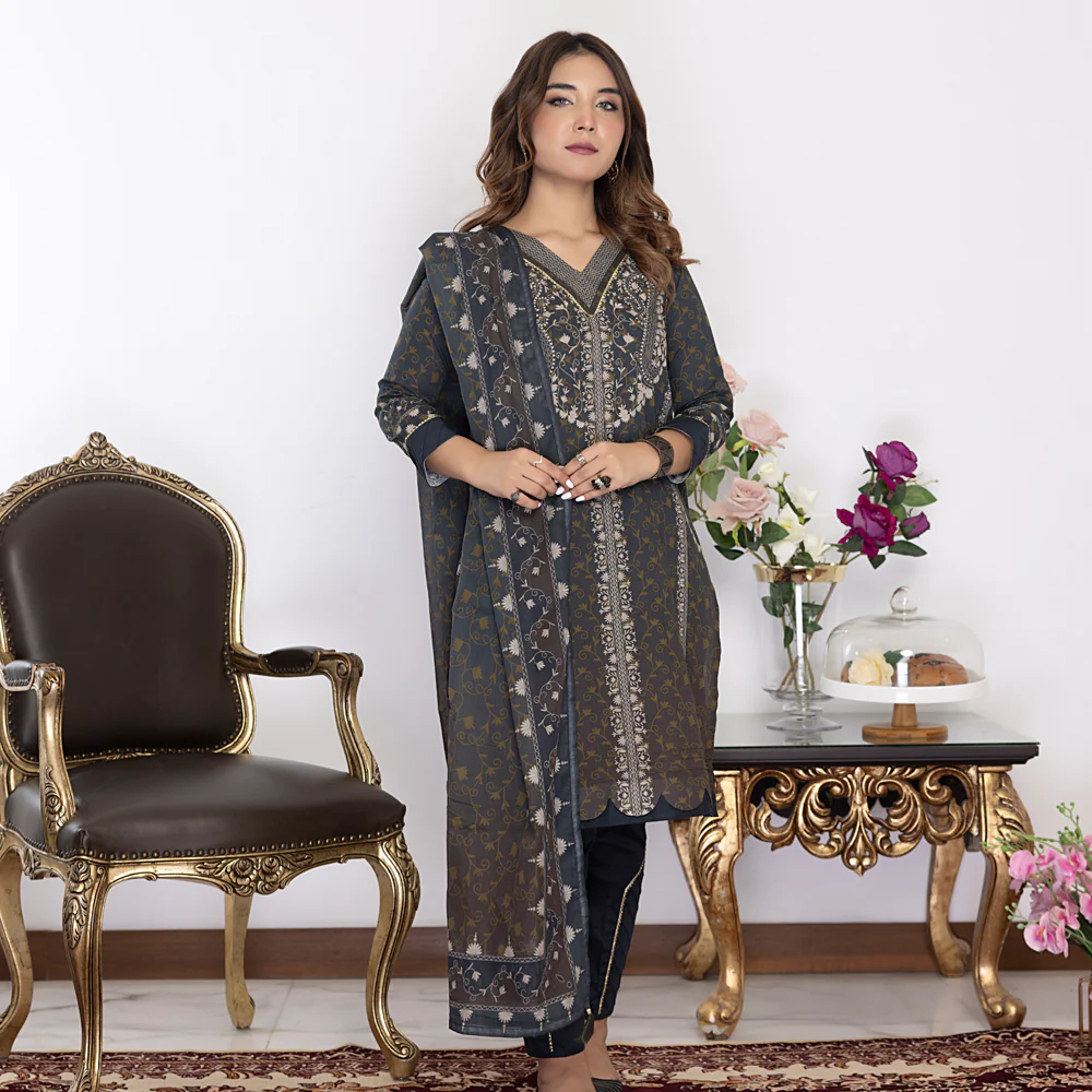 Identic Stitched Lawn Collection – ISE-9 - Image 5