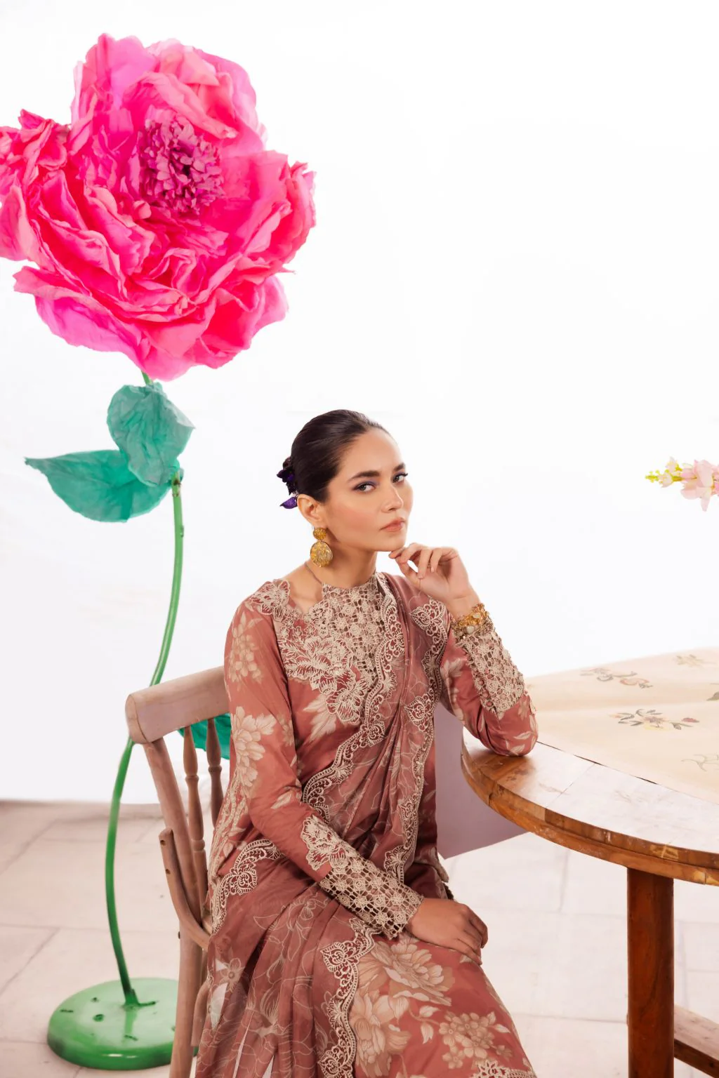 Iznik Dahlia Lawn Collection – DL-12 Printed Lawn - Image 5