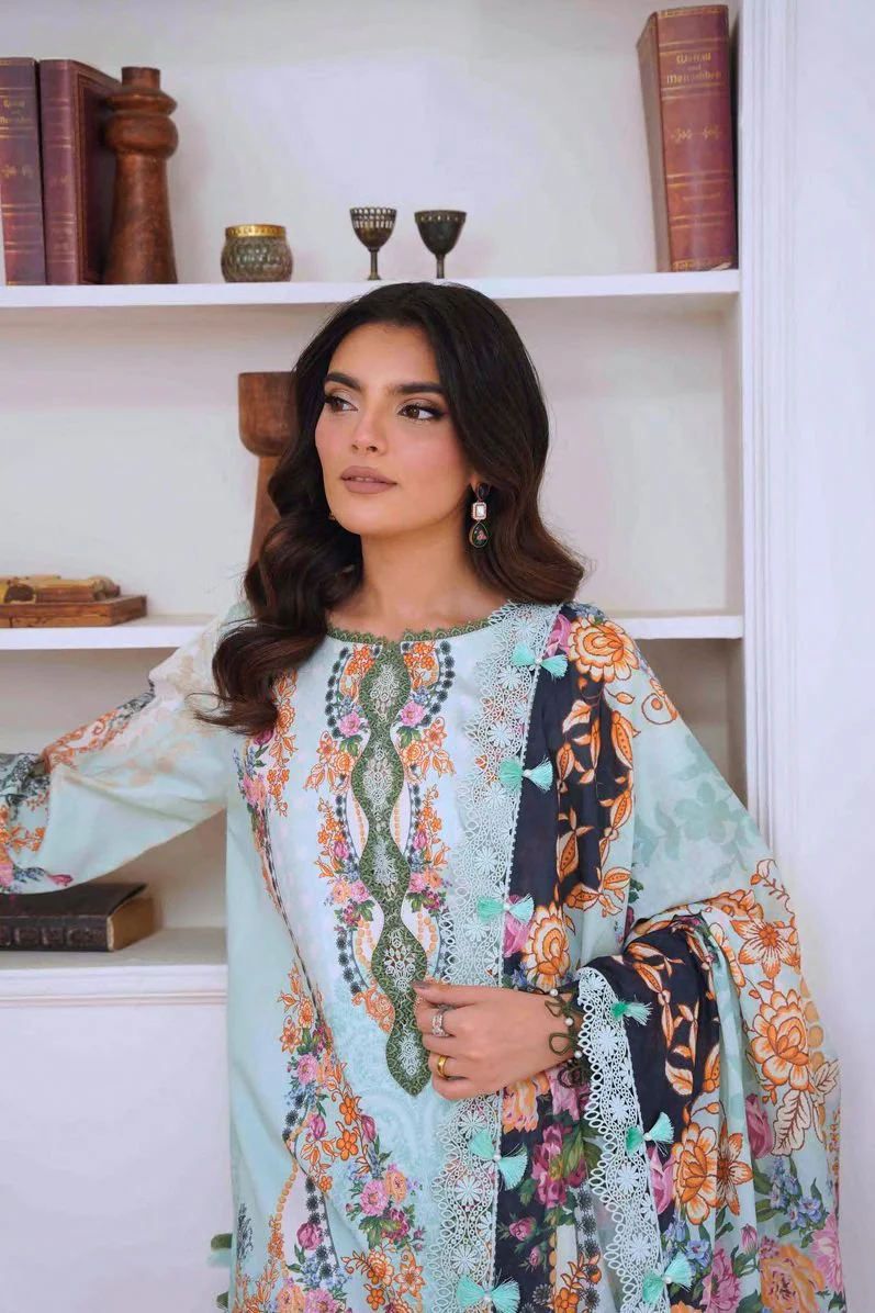 Jade Jal Summer Lawn – Azur - Image 4