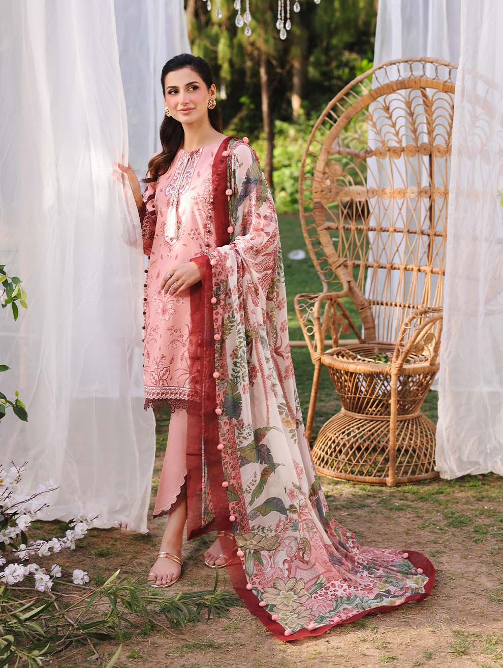 Jade Urbane Summer Lawn with Chiffon Dupatta – 20725A - Image 2