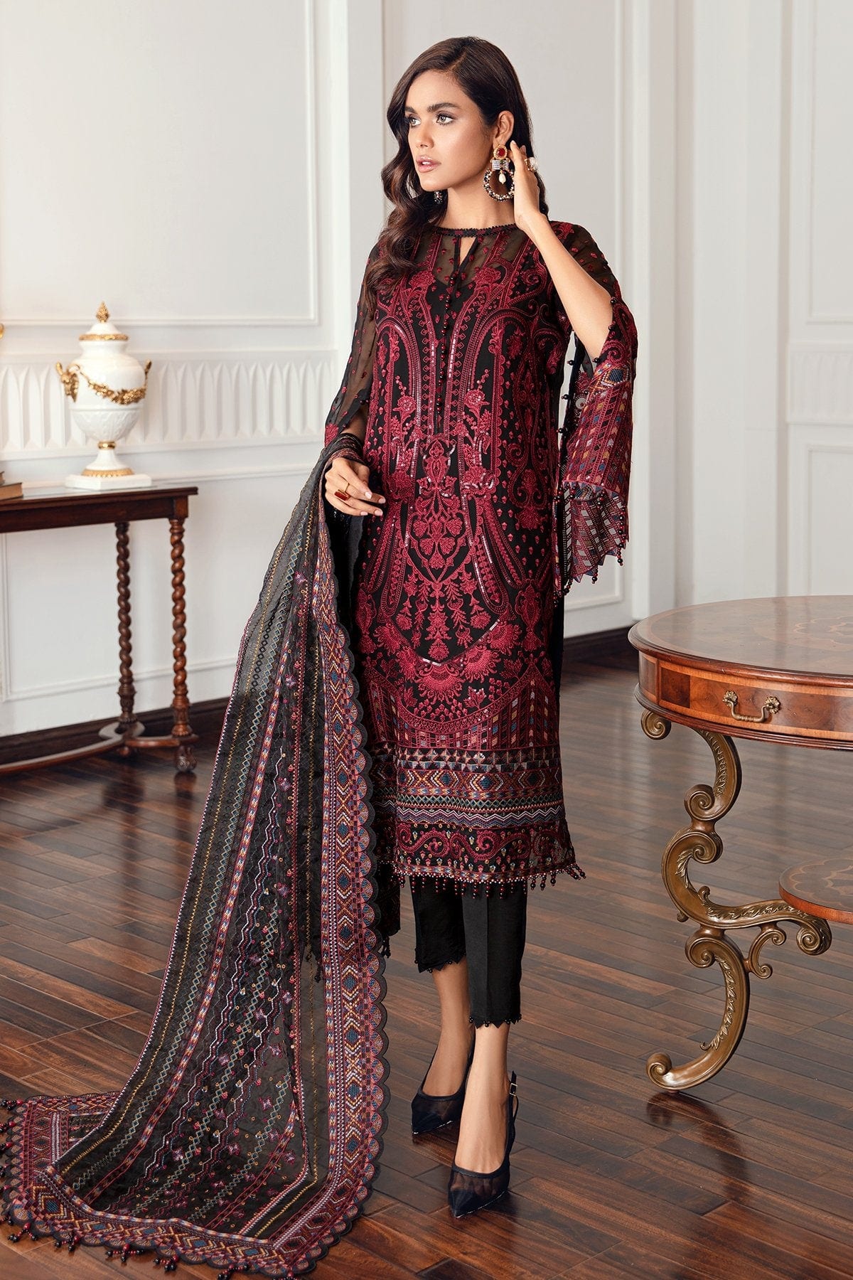 Jazmin Eid Festive Chiffon Collection 2021 – Black Rococo - Image 13