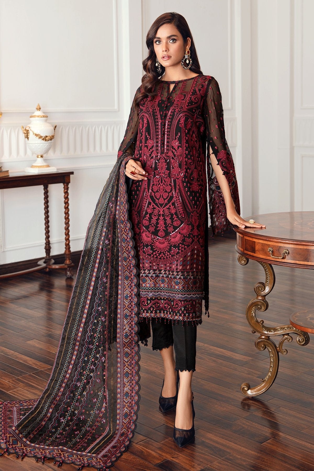 Jazmin Eid Festive Chiffon Collection 2021 – Black Rococo - Image 8