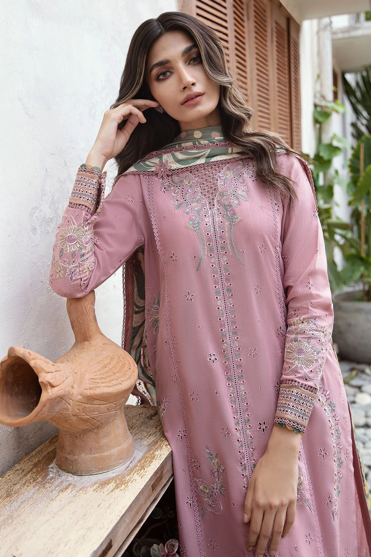 Jazmin Iris Fall Winter Collection 2023 – Embroidered Fine Slub IW23-D3 - Image 5