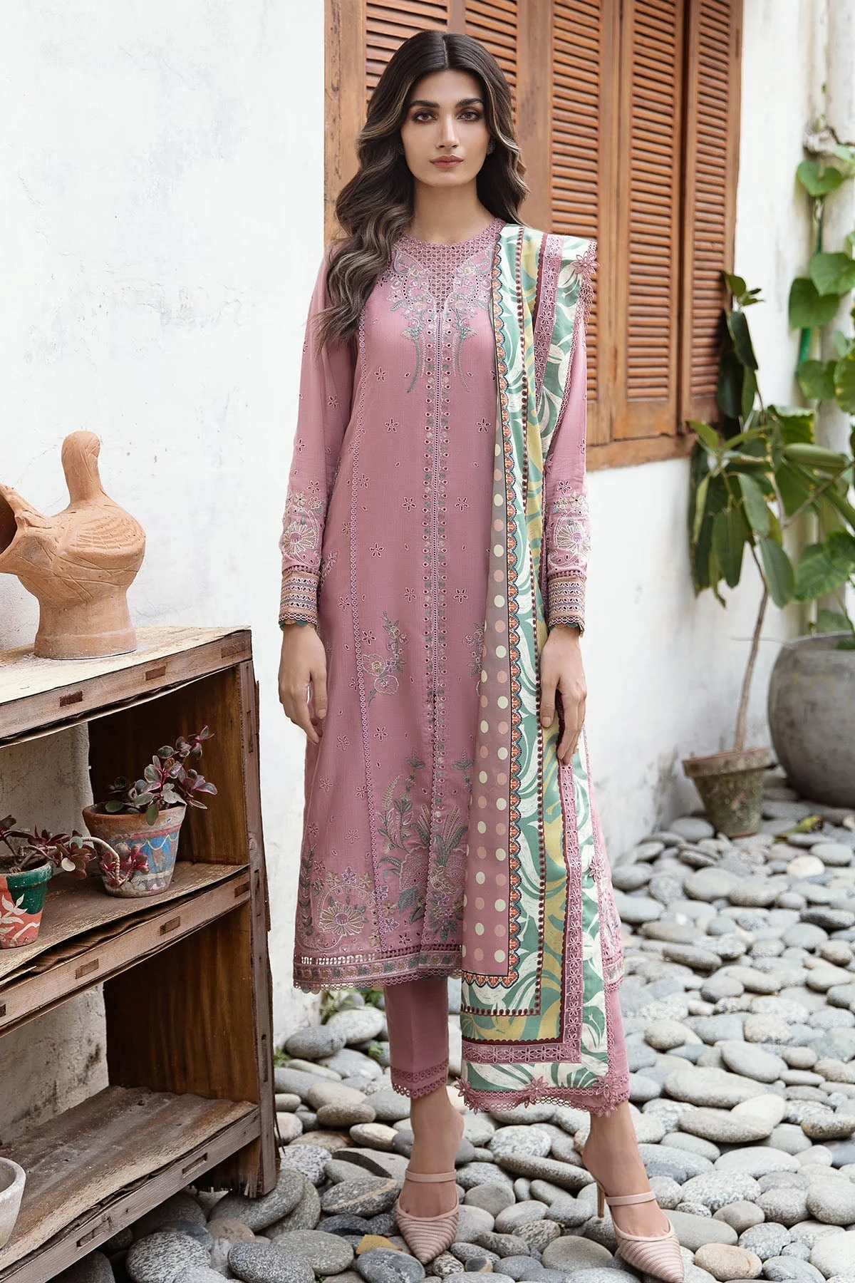 Jazmin Iris Fall Winter Collection 2023 – Embroidered Fine Slub IW23-D3 - Image 6