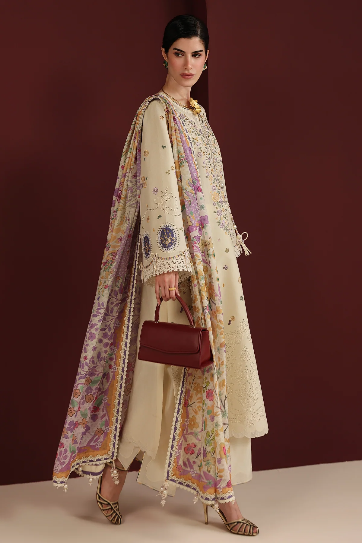 Jazmin Iris Luxury Festive Lawn – IL26-D01 - Image 2