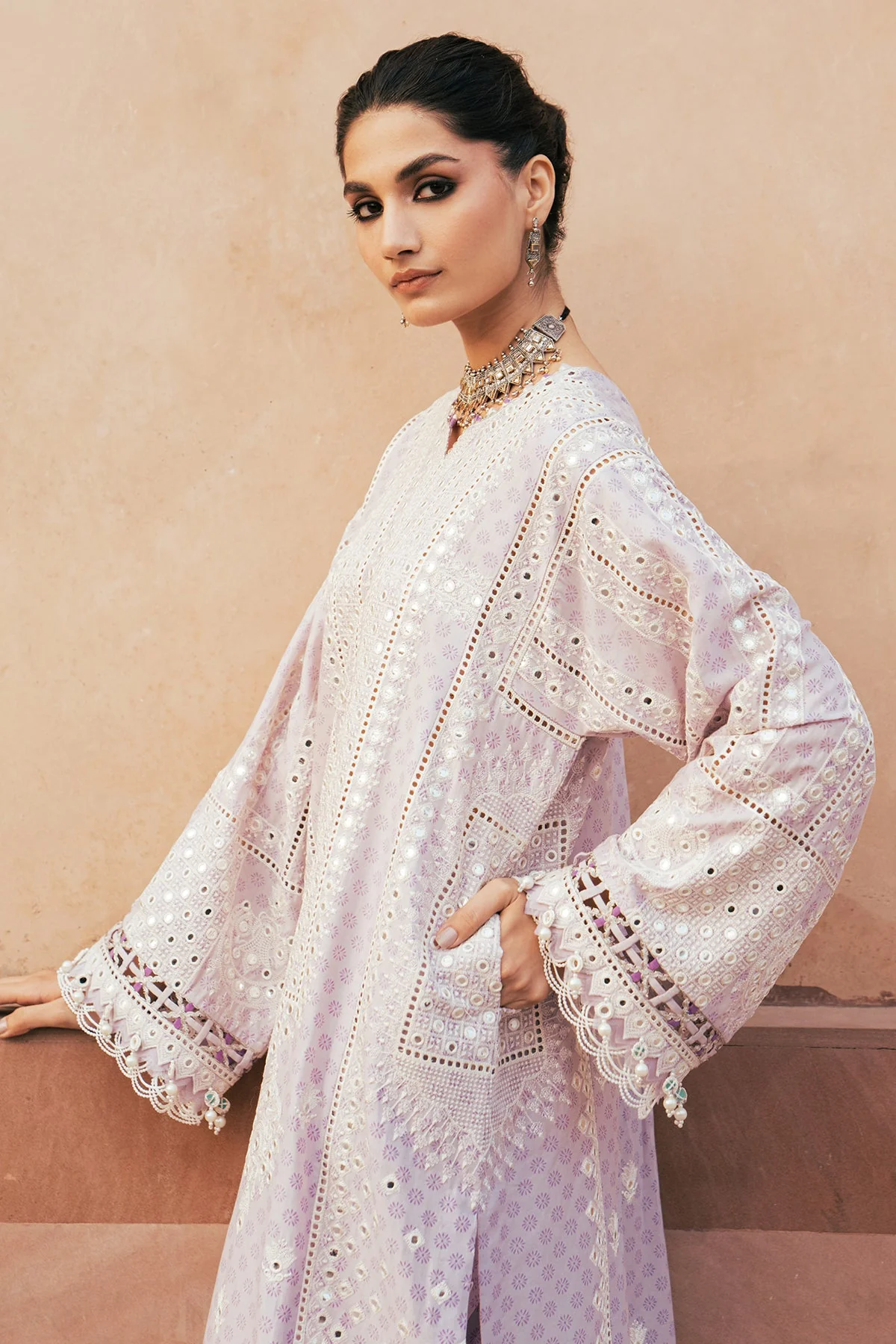 Jazmin Shahkaar Luxury Lawn Collection – Embroidered Luxury Zaha SL24-D13 - Image 3