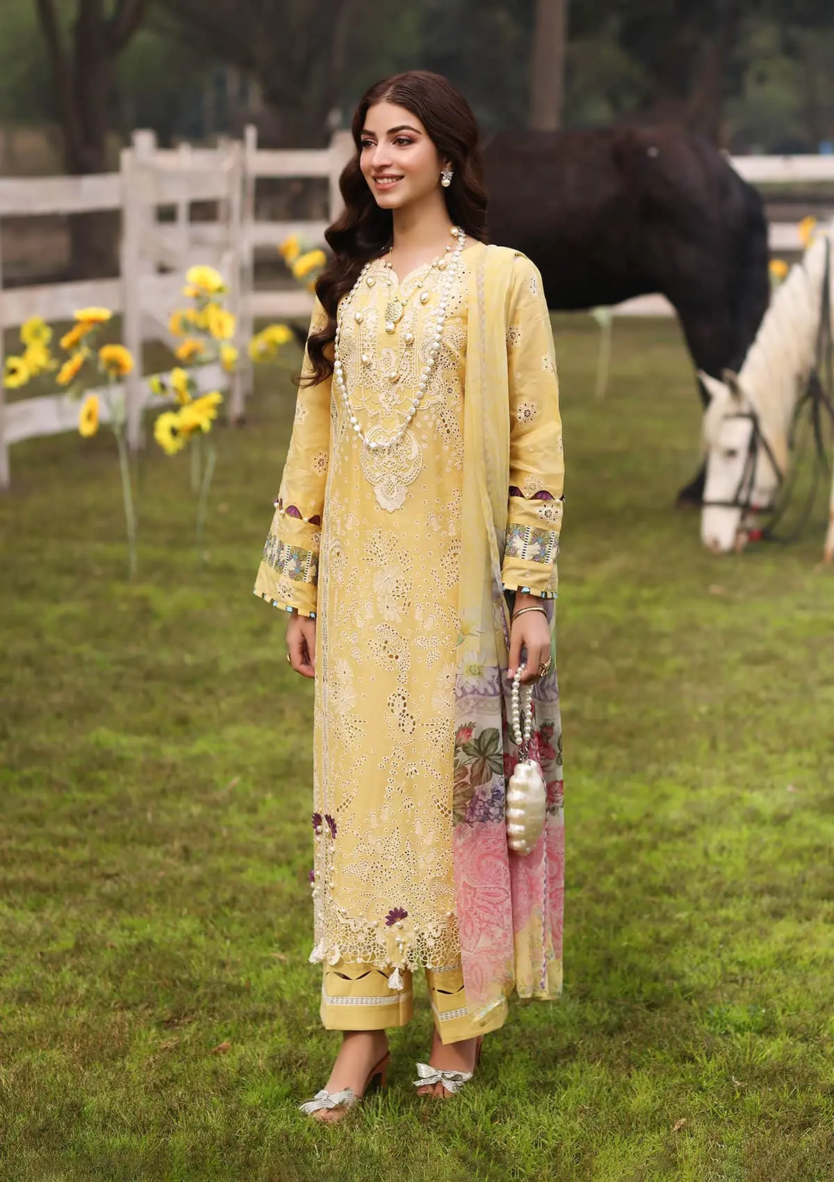 Kahf Festive Premium Lawn Collection 2024 – KFL-05 SAHAR - Image 6