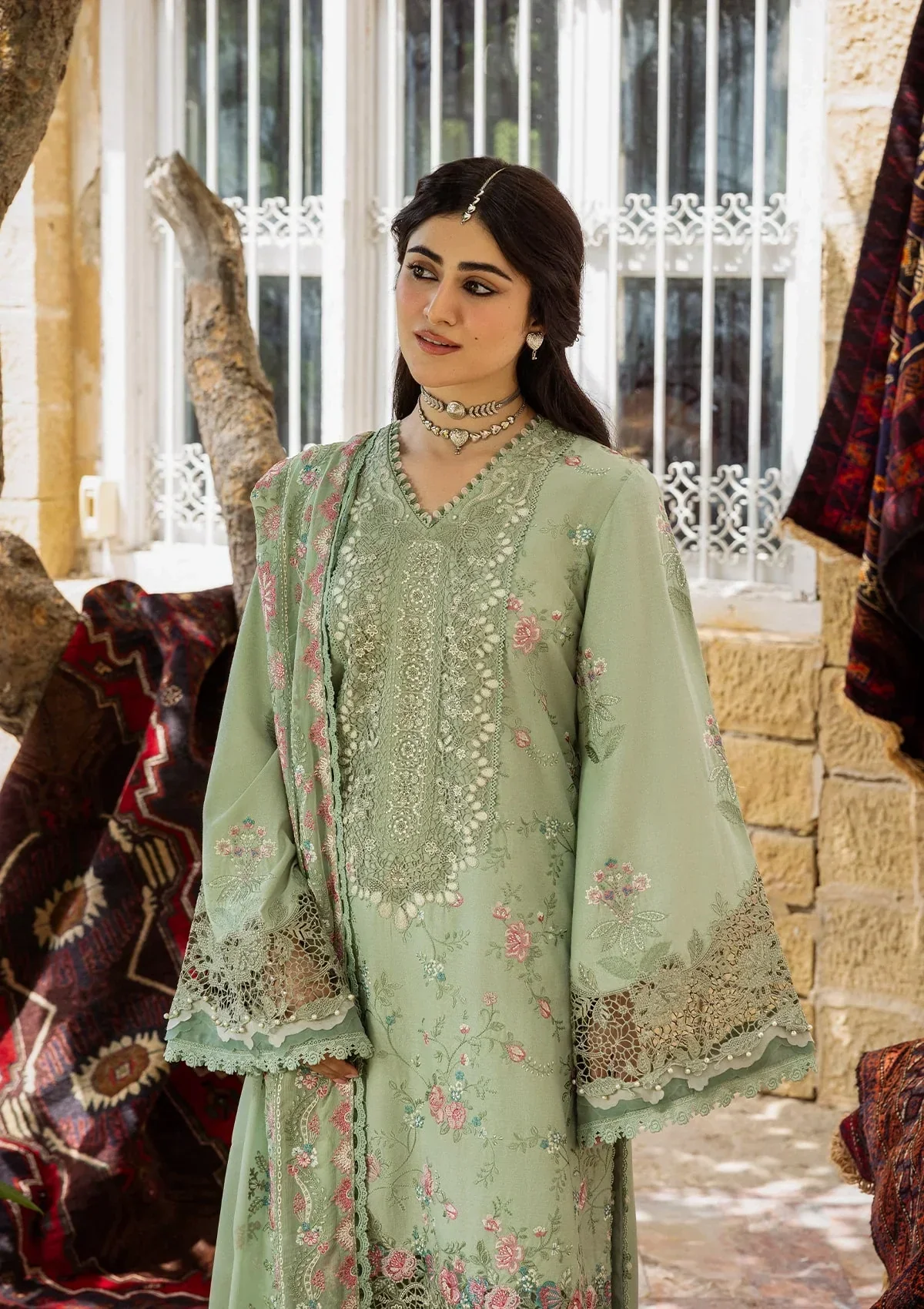 Kahf Karandi with Embroidered Chiffon – KKH-01 PRIMROSE - Image 7