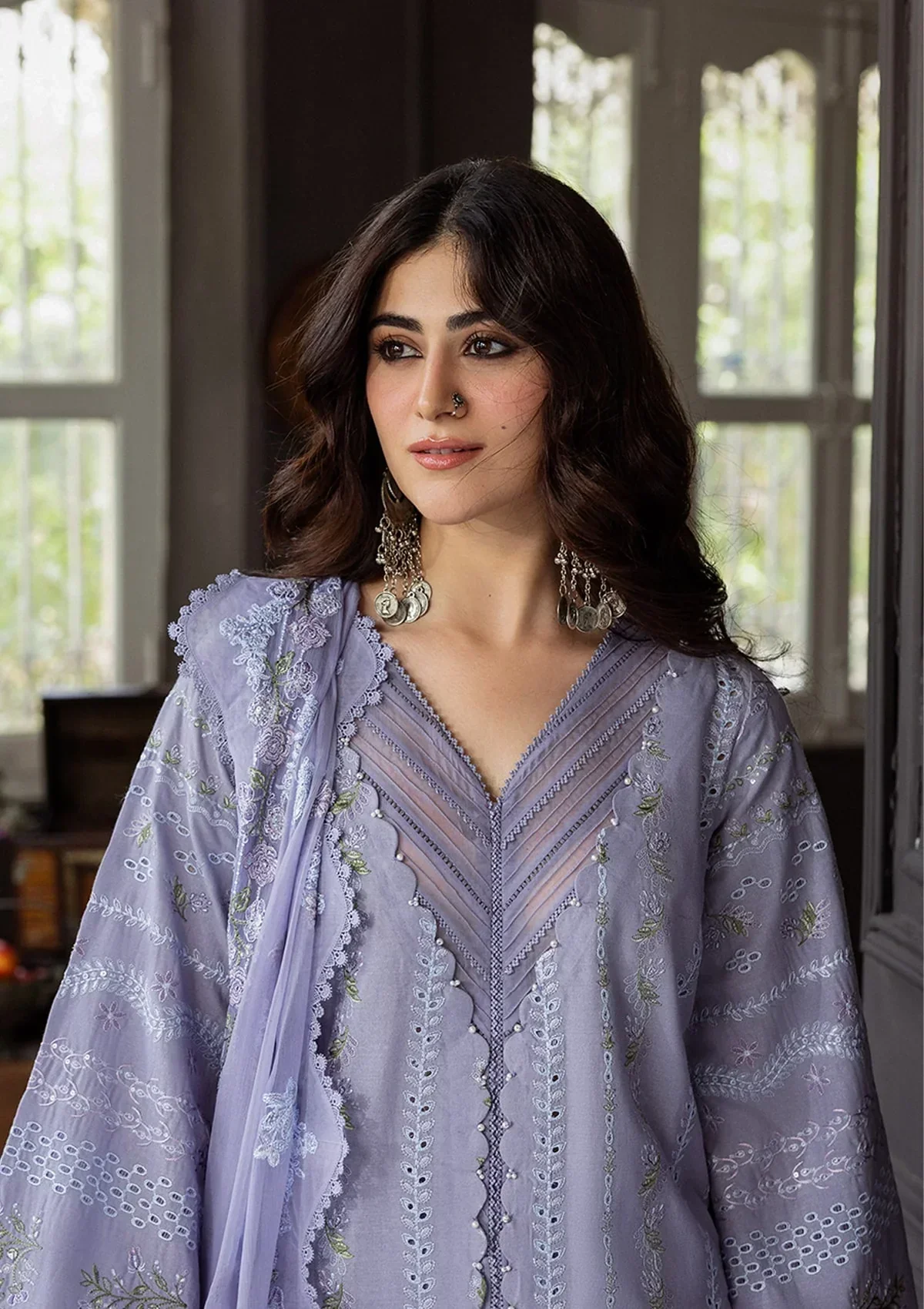 Kahf Karandi with Embroidered Chiffon – KKH-04 WISTERIA - Image 6