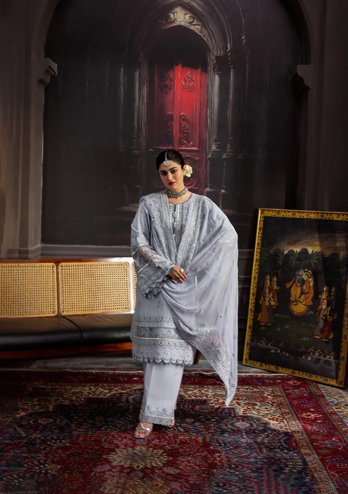Kahf Karandi with Embroidered Chiffon – KKH-09 CELESTIAL - Image 6